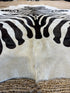 Zebra Off White Cowhide Rug 5.4x6.11