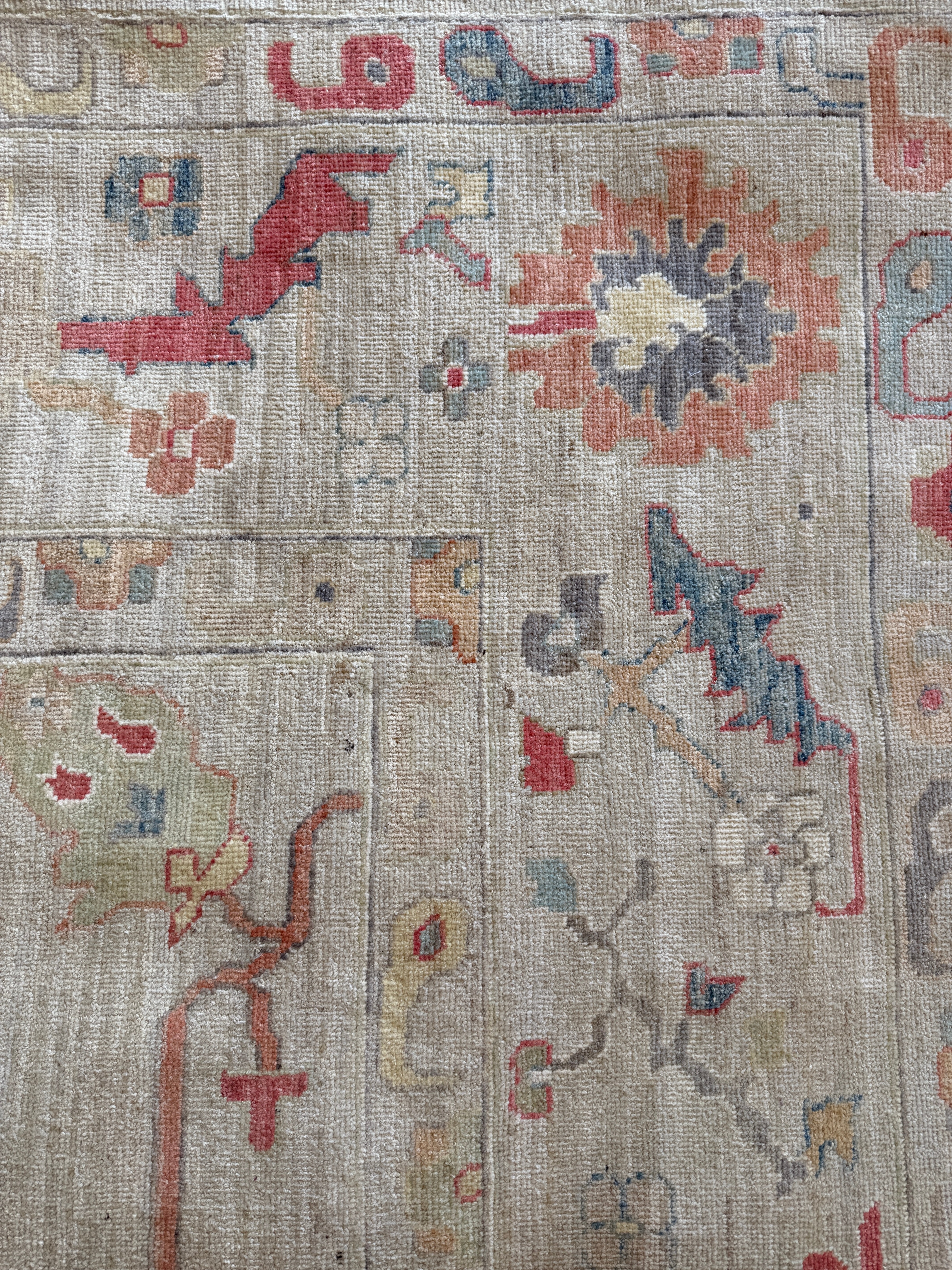 Evie Templeton 10x13.9 Colorful Afghani Whitewashed Oushak