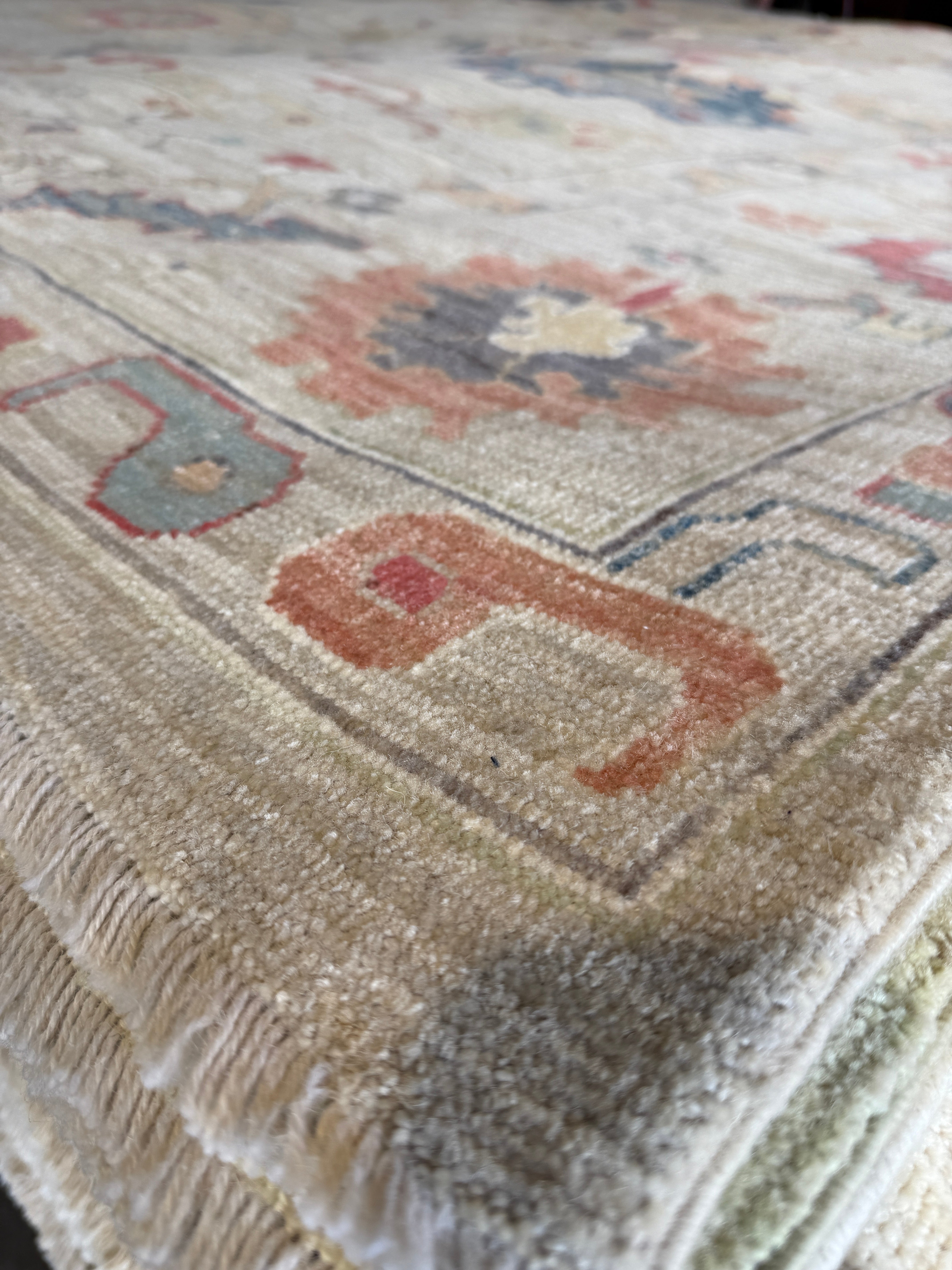Evie Templeton 10x13.9 Colorful Afghani Whitewashed Oushak