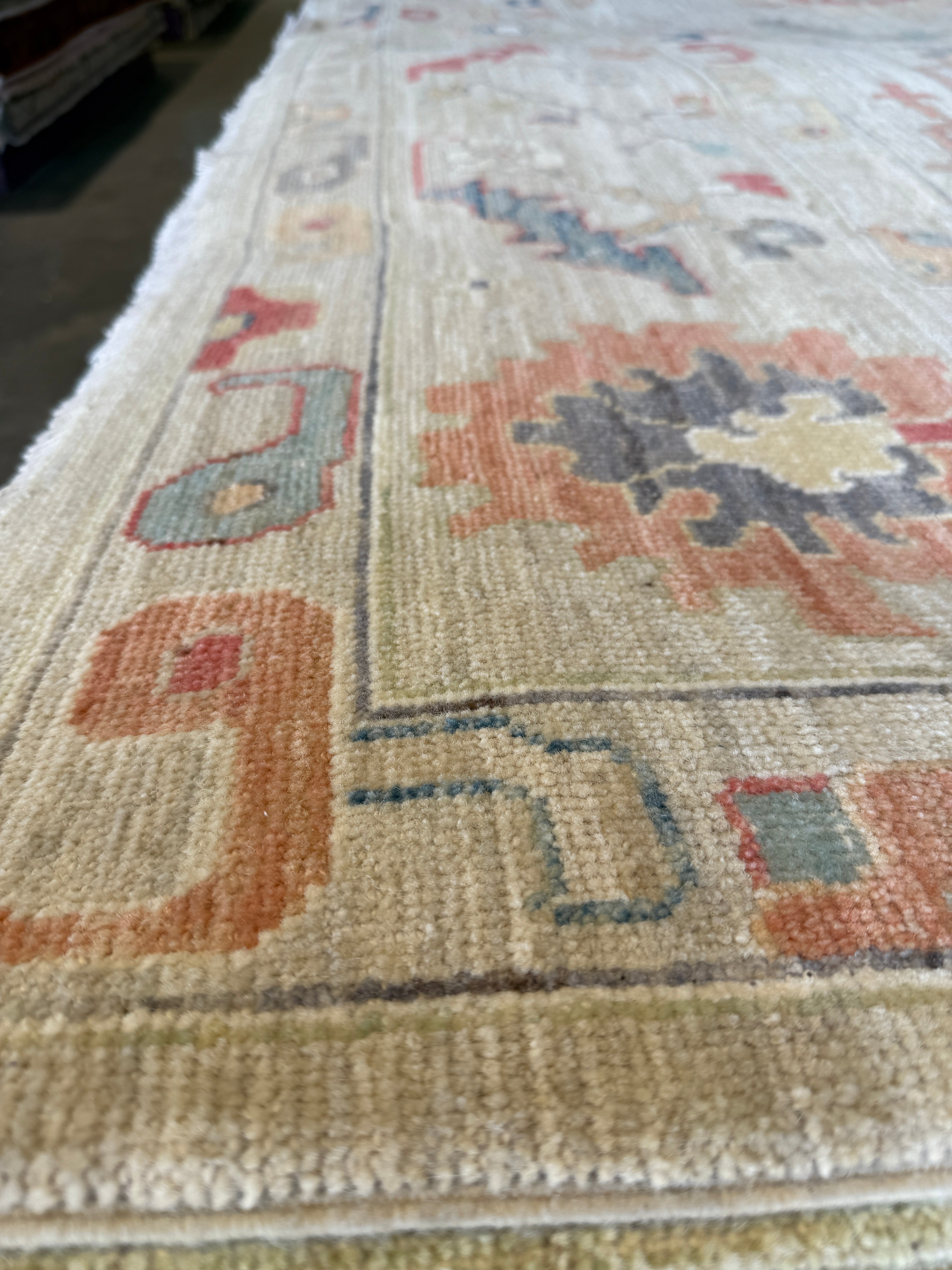 Evie Templeton 10x13.9 Colorful Afghani Whitewashed Oushak