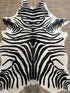 Zebra Off White Cowhide Rug 5.4x7.0