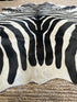 Zebra Off White Cowhide Rug 5.4x7.0