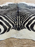 Zebra Off White Cowhide Rug 5.7x6.10