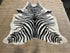 Zebra Off White Cowhide Rug 6.4x7