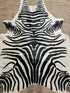 Zebra Off White Cowhide Rug 6.4x7