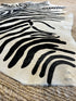 Zebra Off White Cowhide Rug 6.4x7
