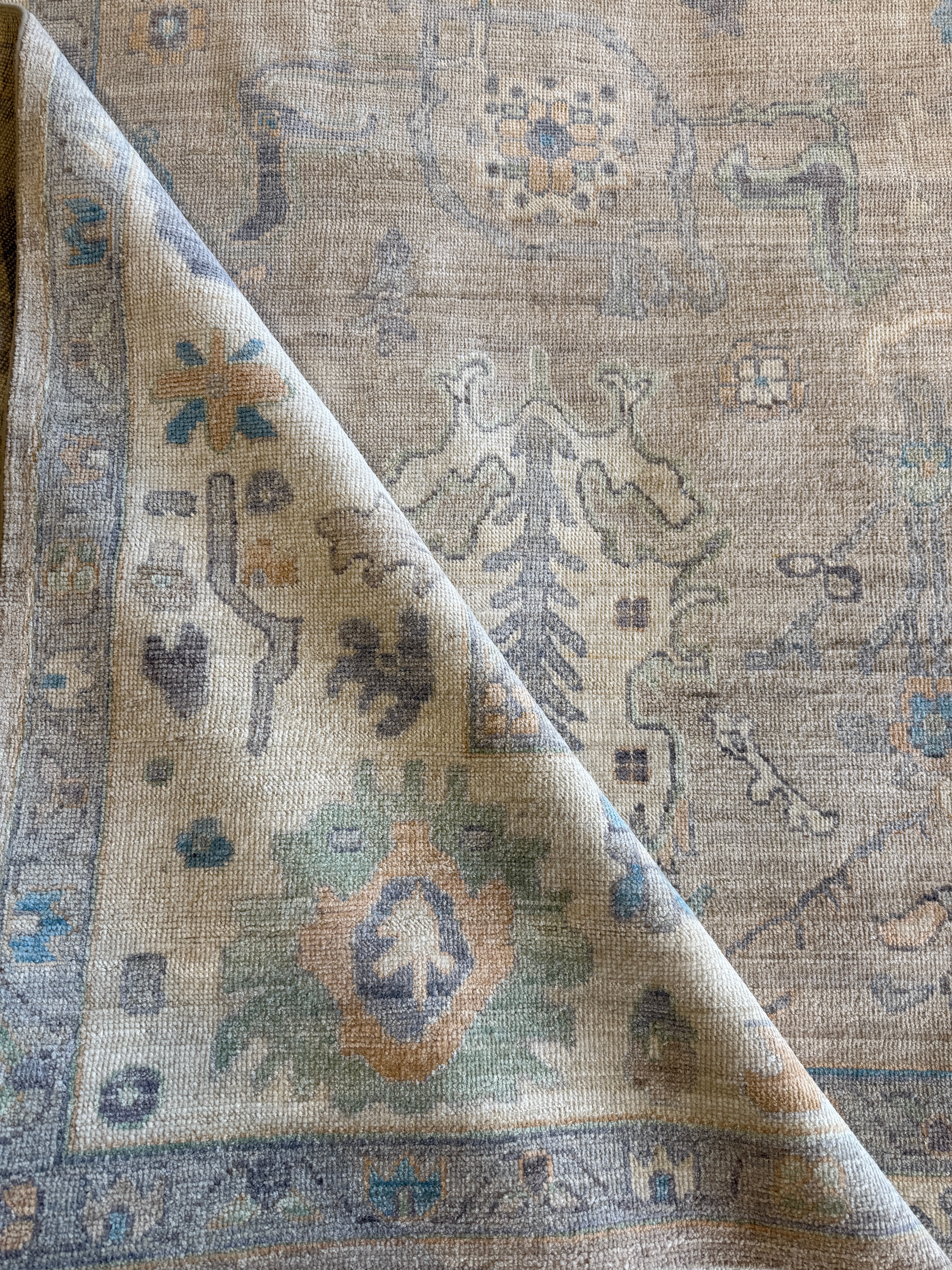 Siena Butterfield 10x13.7 Colorful Afghani Whitewashed Oushak