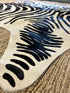 Zebra Off White Cowhide Rug 5x7