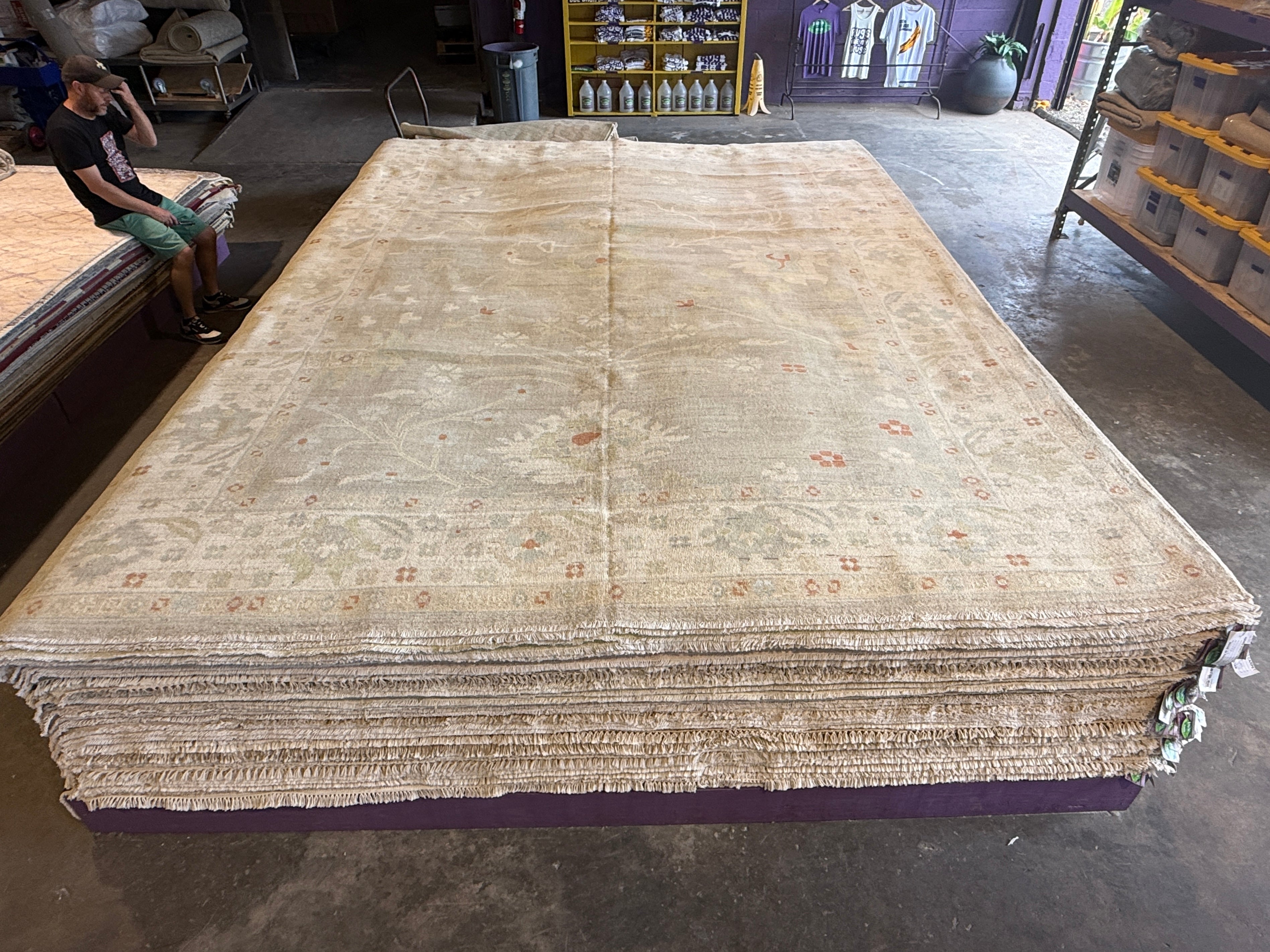 Kayla Alpert 10.1x13.7 Lavender Afghani Whitewashed Oushak