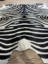 Zebra Off White Cowhide Rug 5x7