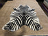 Zebra Off White Cowhide Rug 5X6.6