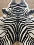 Zebra Off White Cowhide Rug 5X6.6