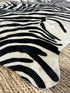 Zebra Off White Cowhide Rug 5X6.6