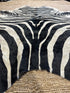Zebra Off White Cowhide Rug 5X6.6