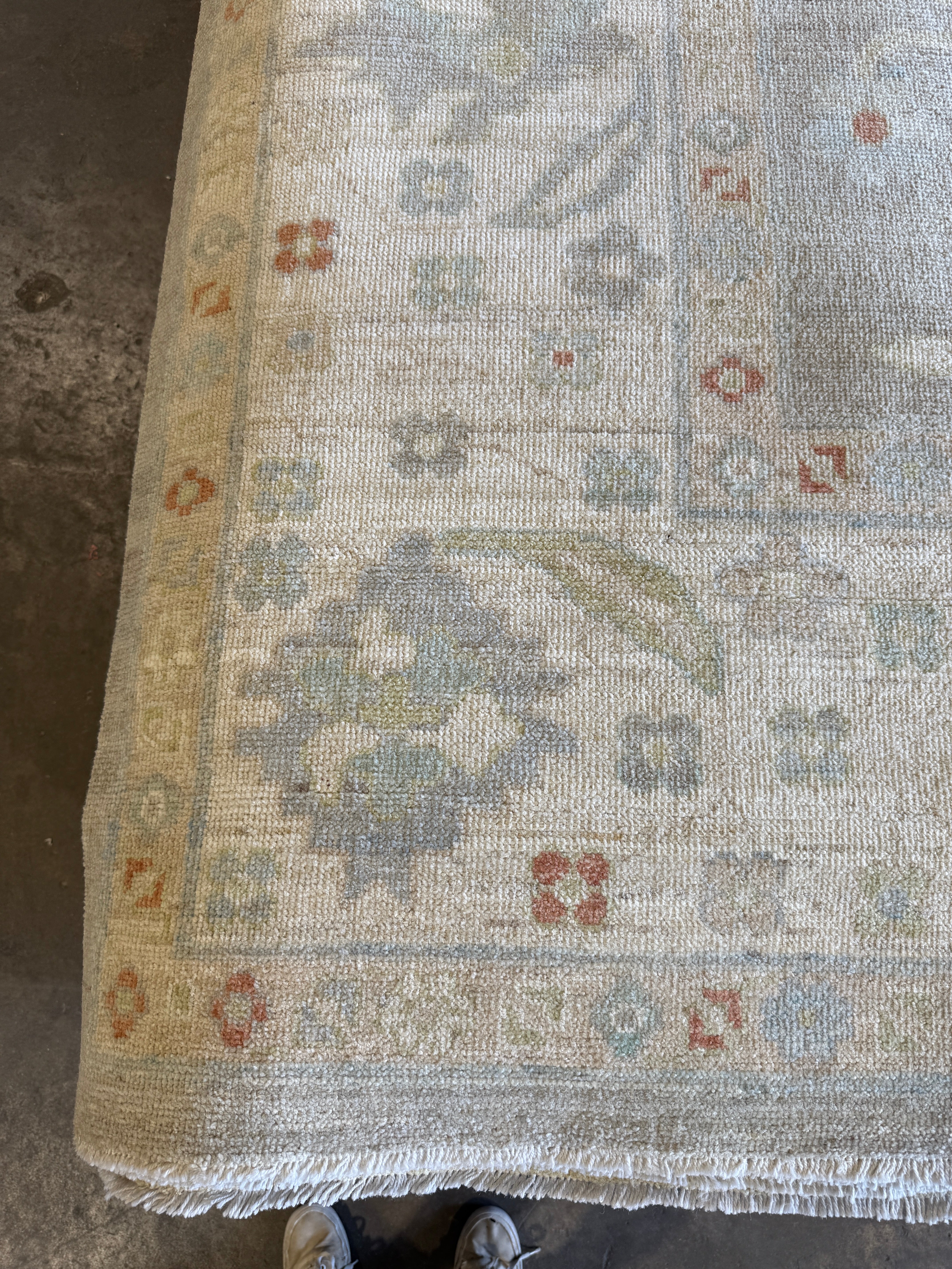 Kayla Alpert 10.1x13.7 Lavender Afghani Whitewashed Oushak