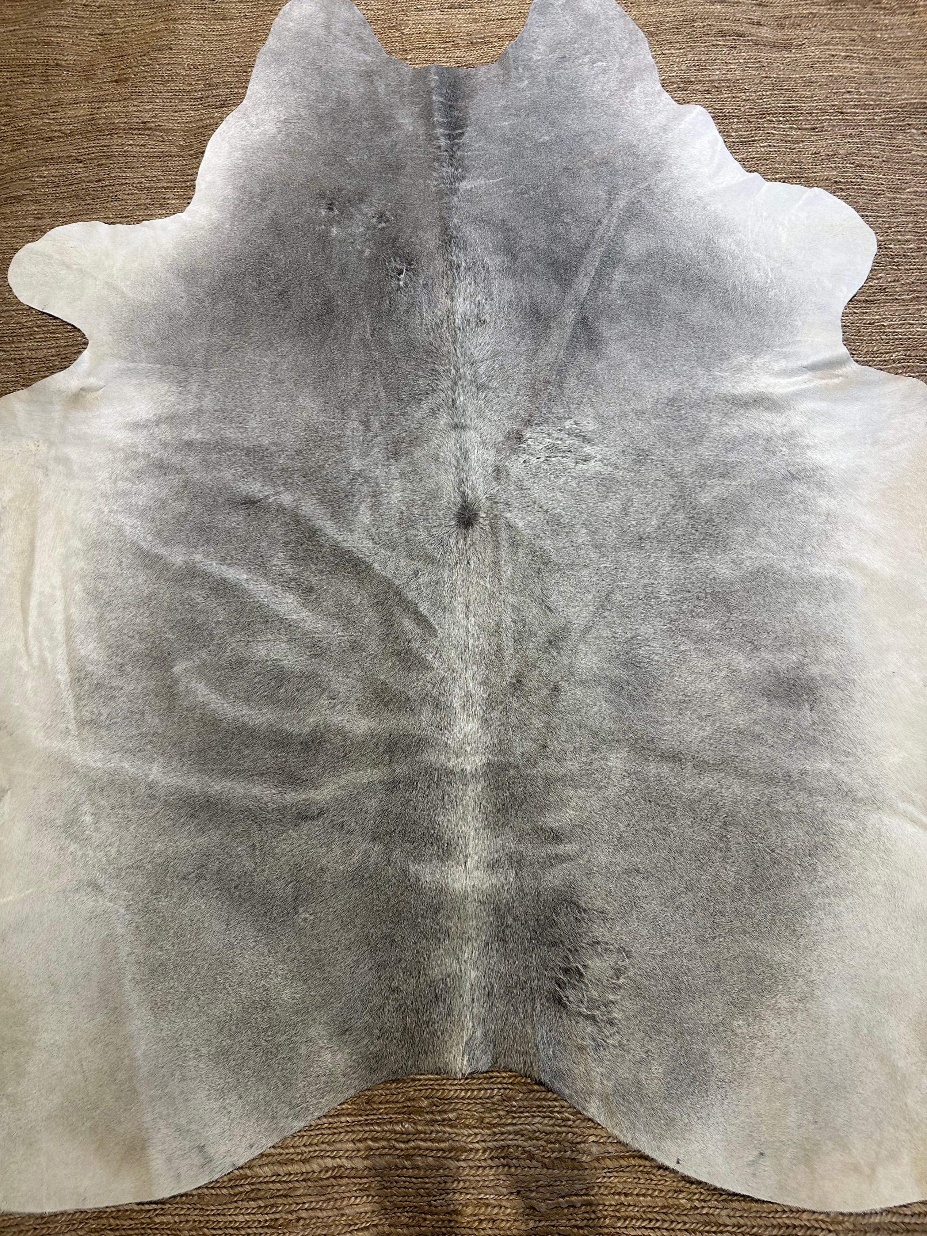 Solid Grey Cowhide Rug 5.4x6.7