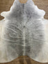 Solid Grey Cowhide Rug 5.4x6.7