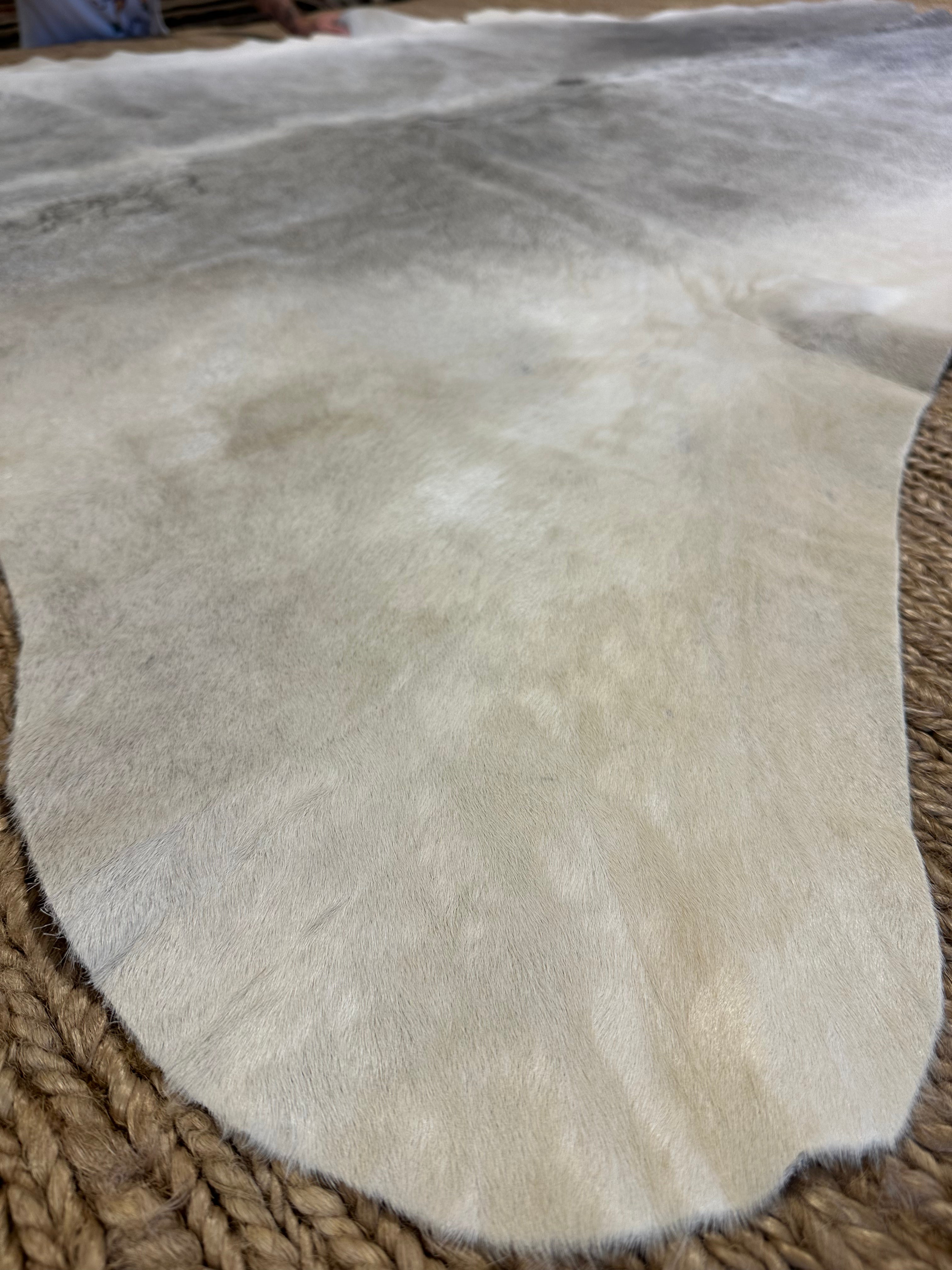 Solid Grey Cowhide Rug 5.4x6.7