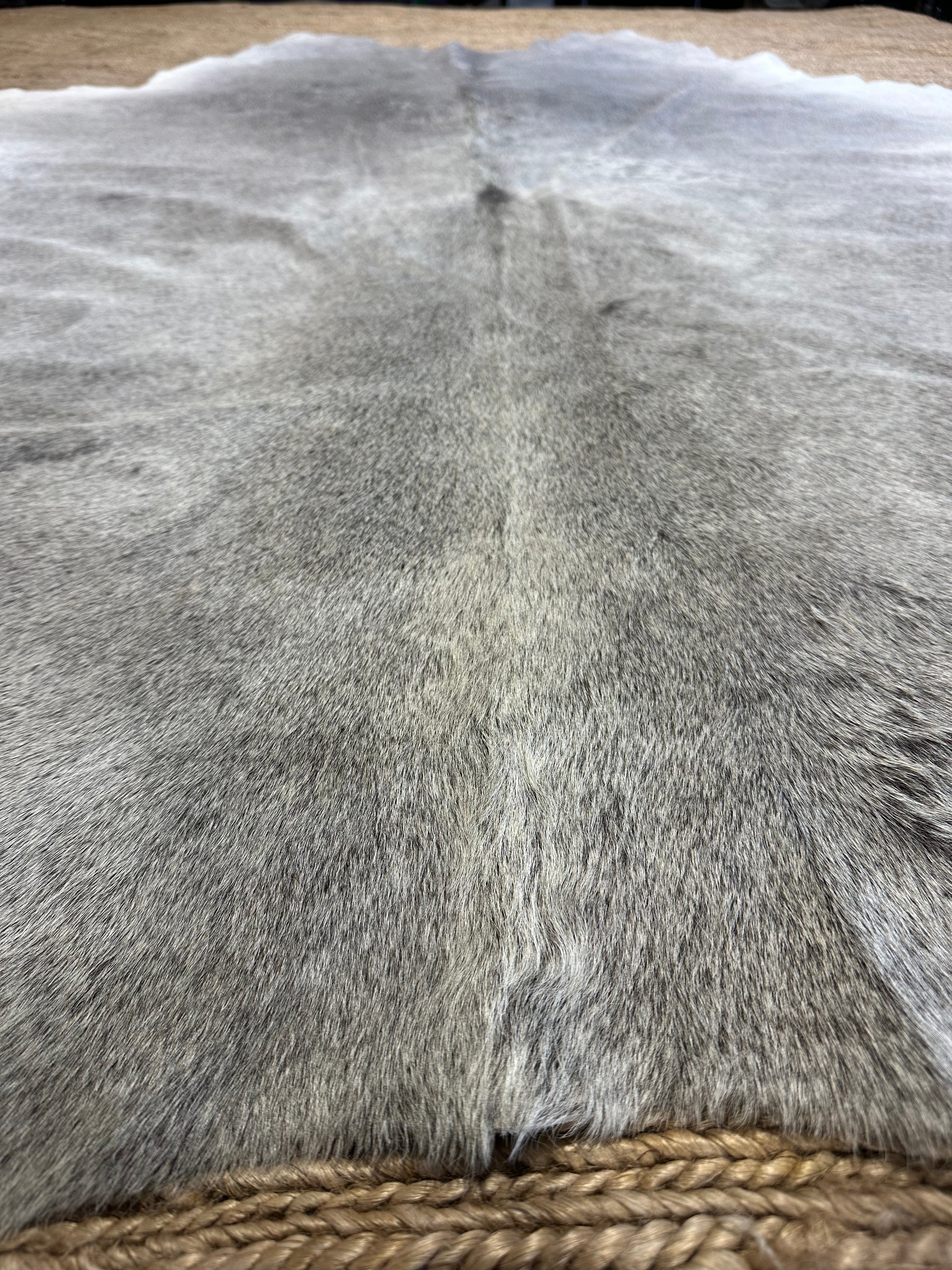 Solid Grey Cowhide Rug 5.4x6.7