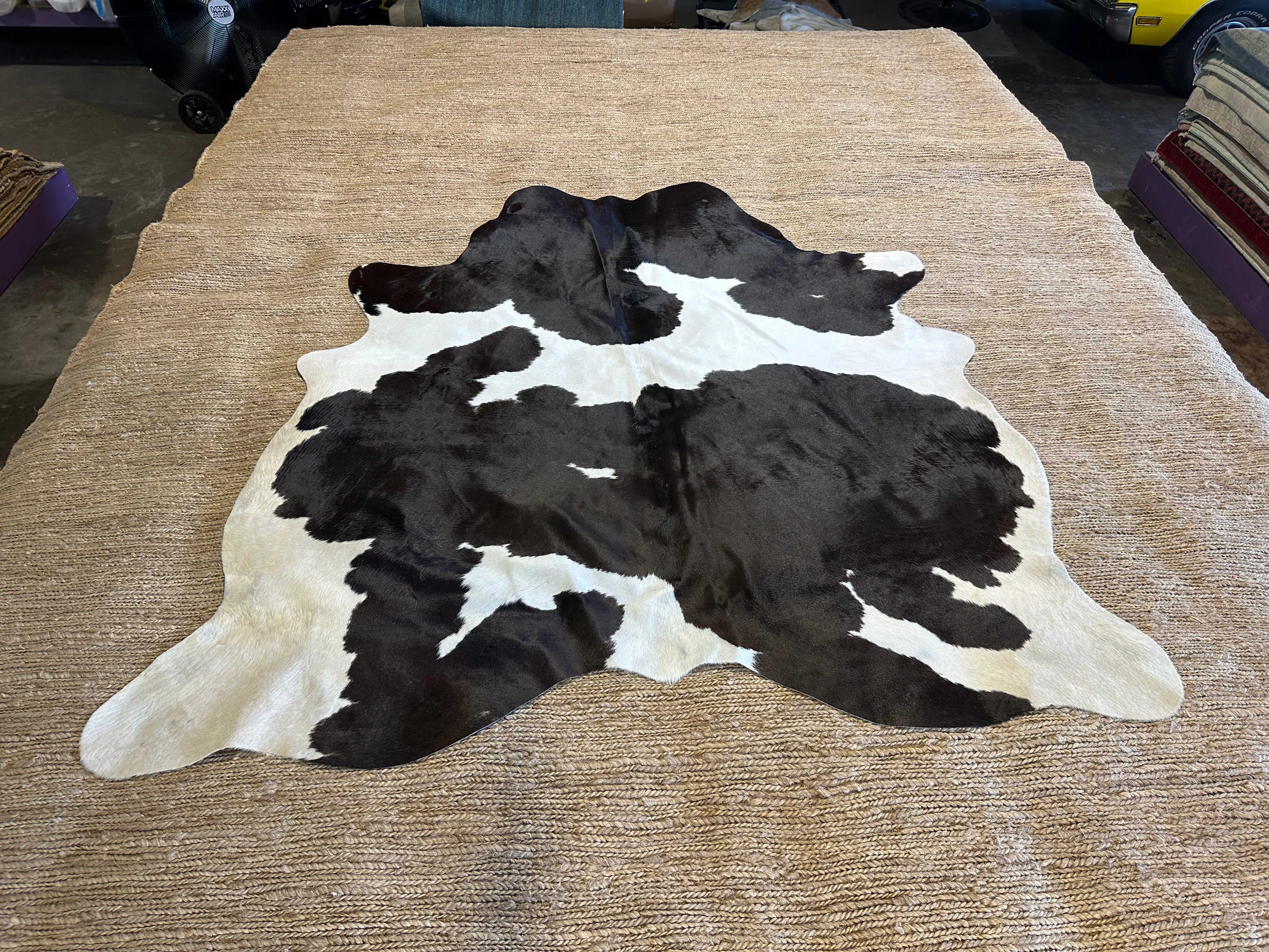 Zebra Off White Cowhide Rug 5.8x6.6
