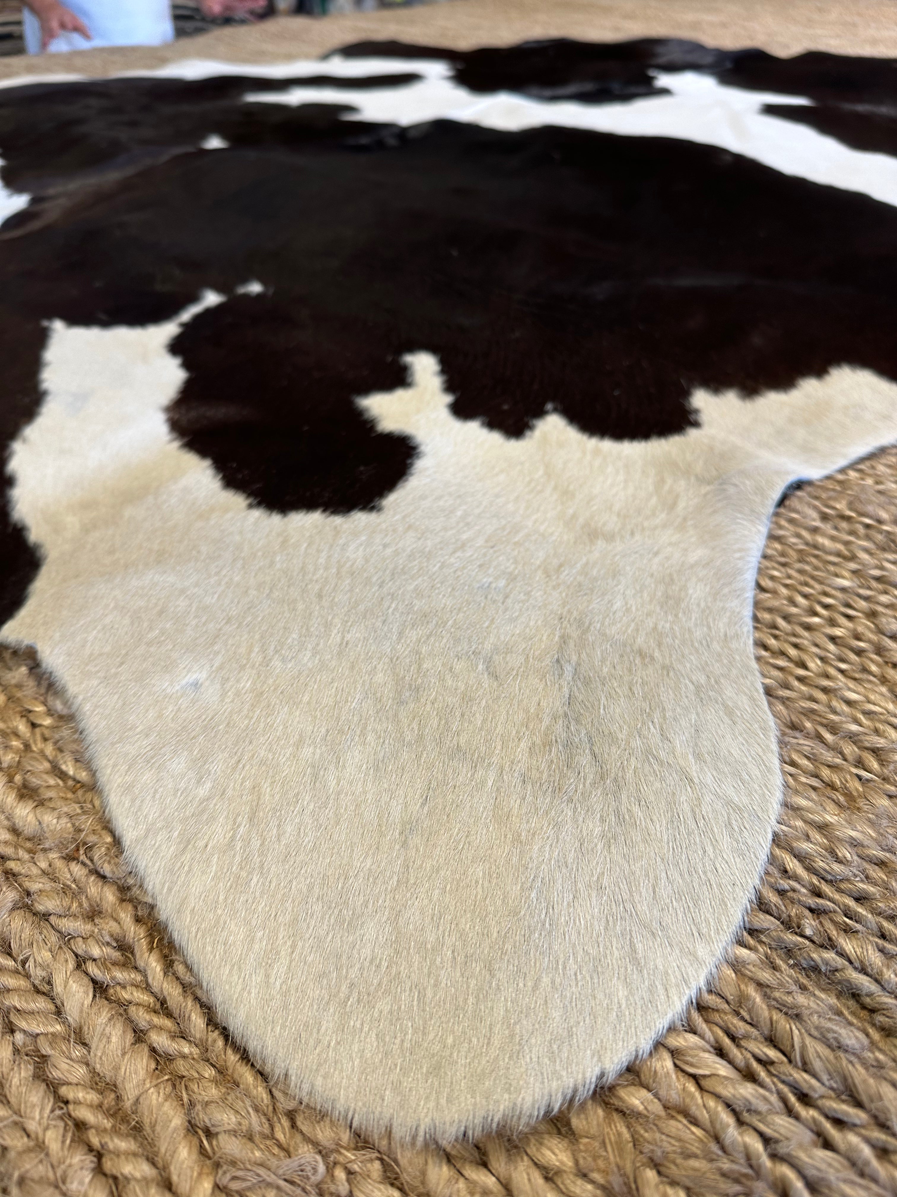 Zebra Off White Cowhide Rug 5.8x6.6