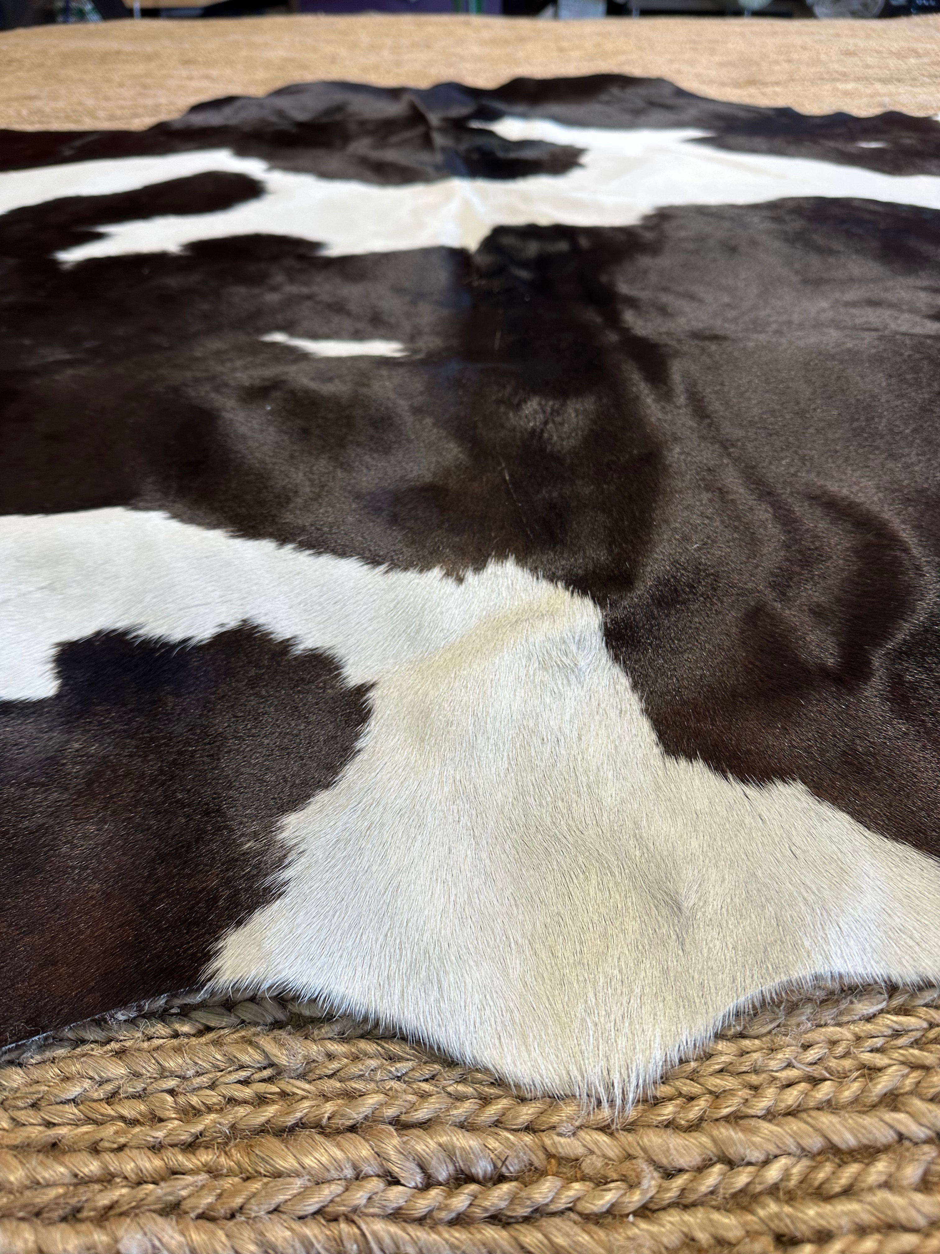 Zebra Off White Cowhide Rug 5.8x6.6