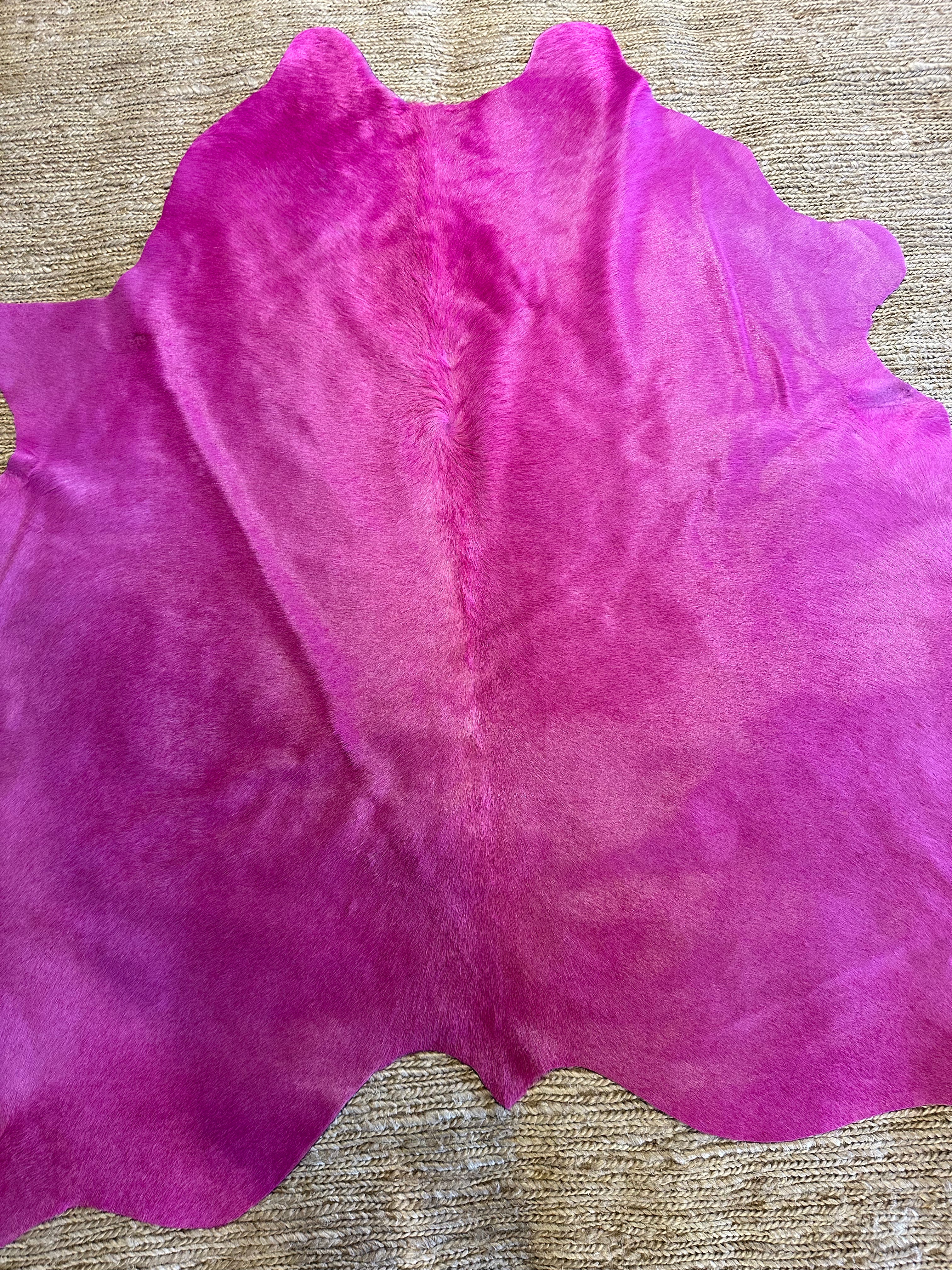 Pink Dyed Cowhide Rug 5.6x6.11