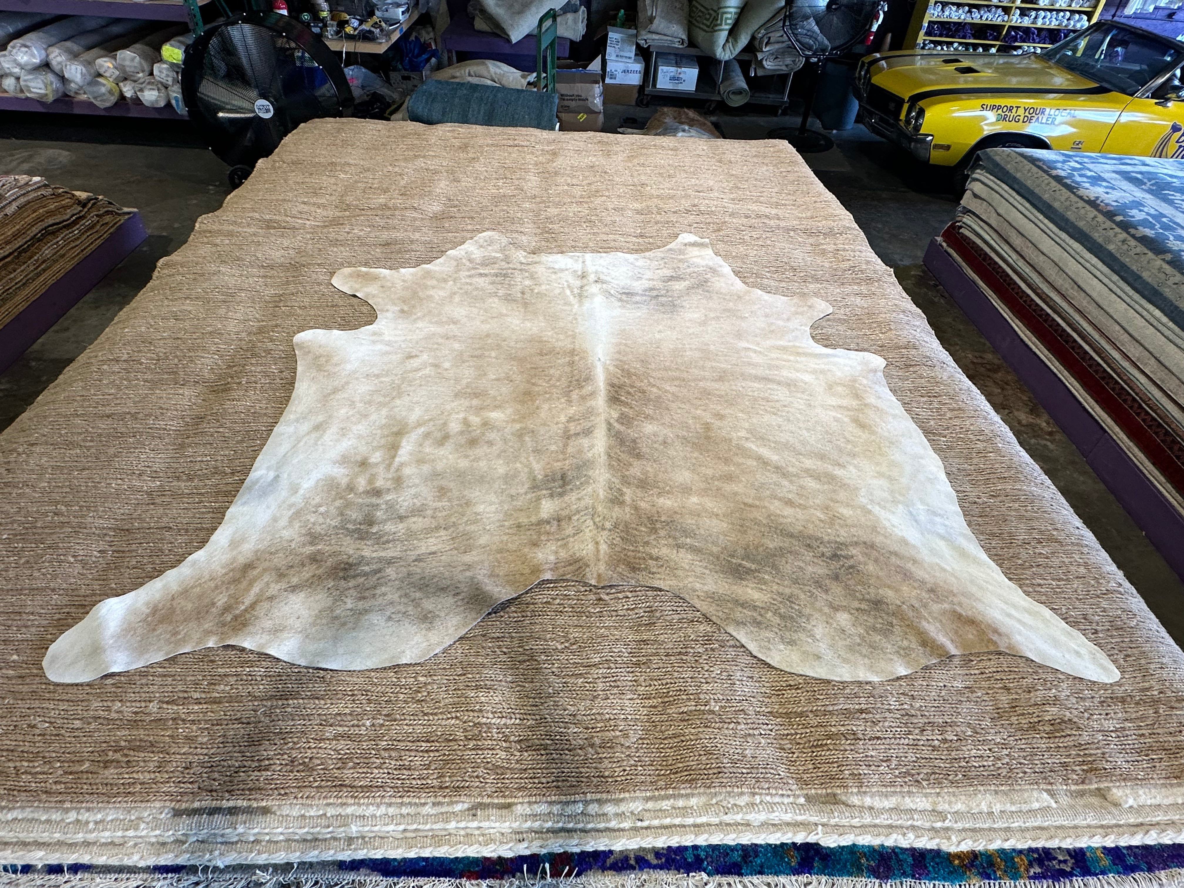 Beige Large Cowhide Rug 6.2X6.87