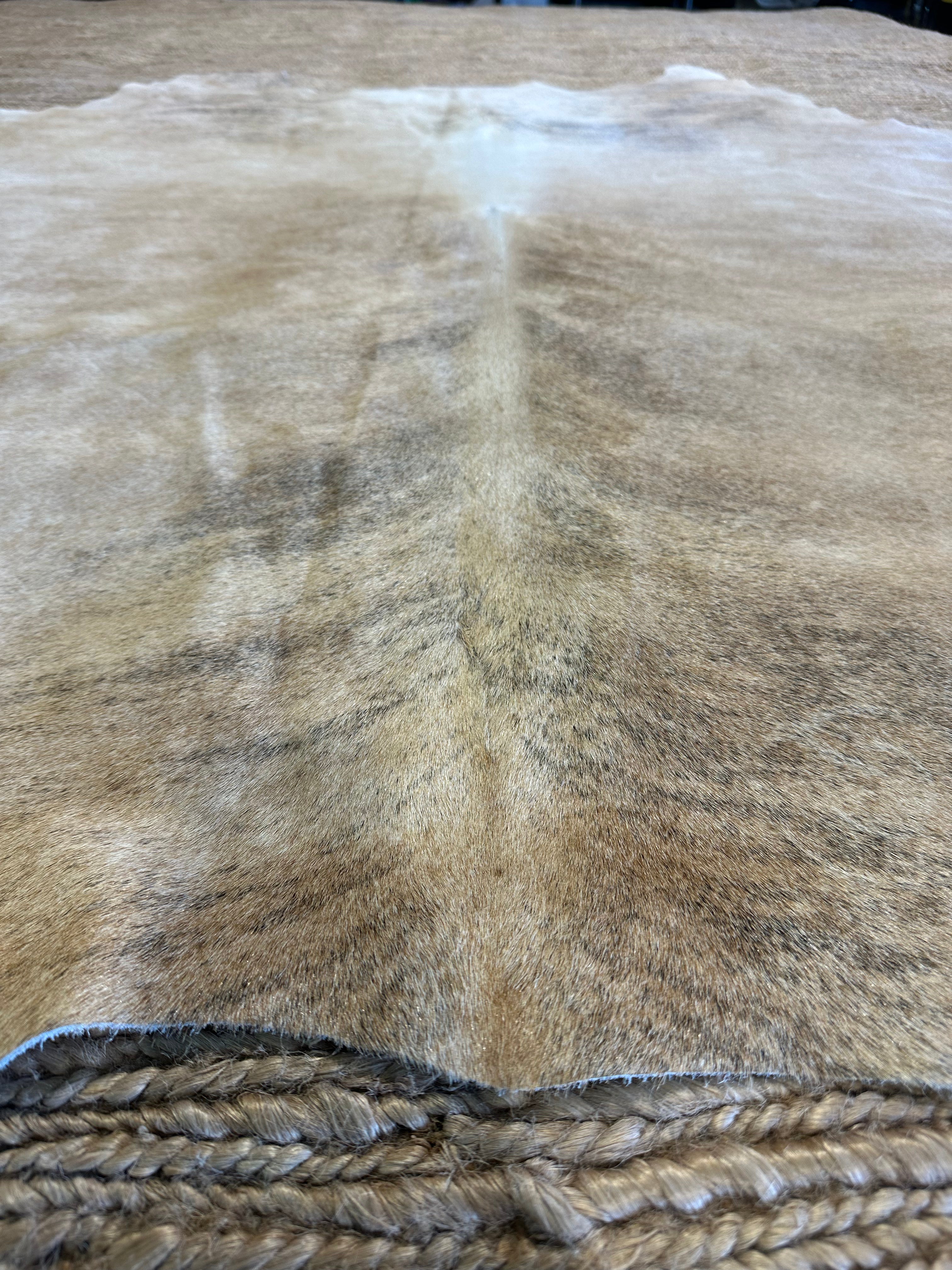 Beige Large Cowhide Rug 6.2X6.87