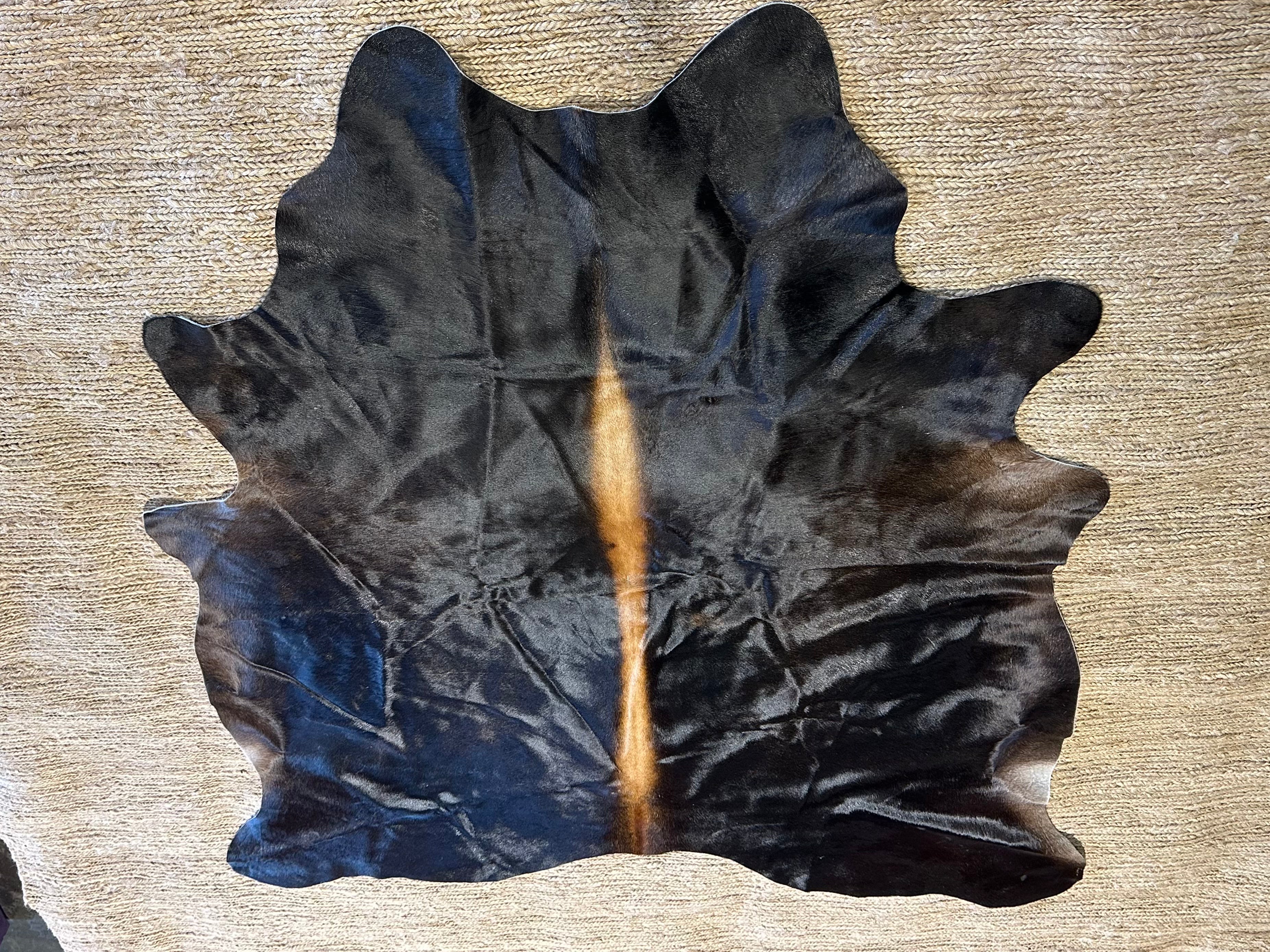 Dark Brown with Spine Cowhide Rug 5x6