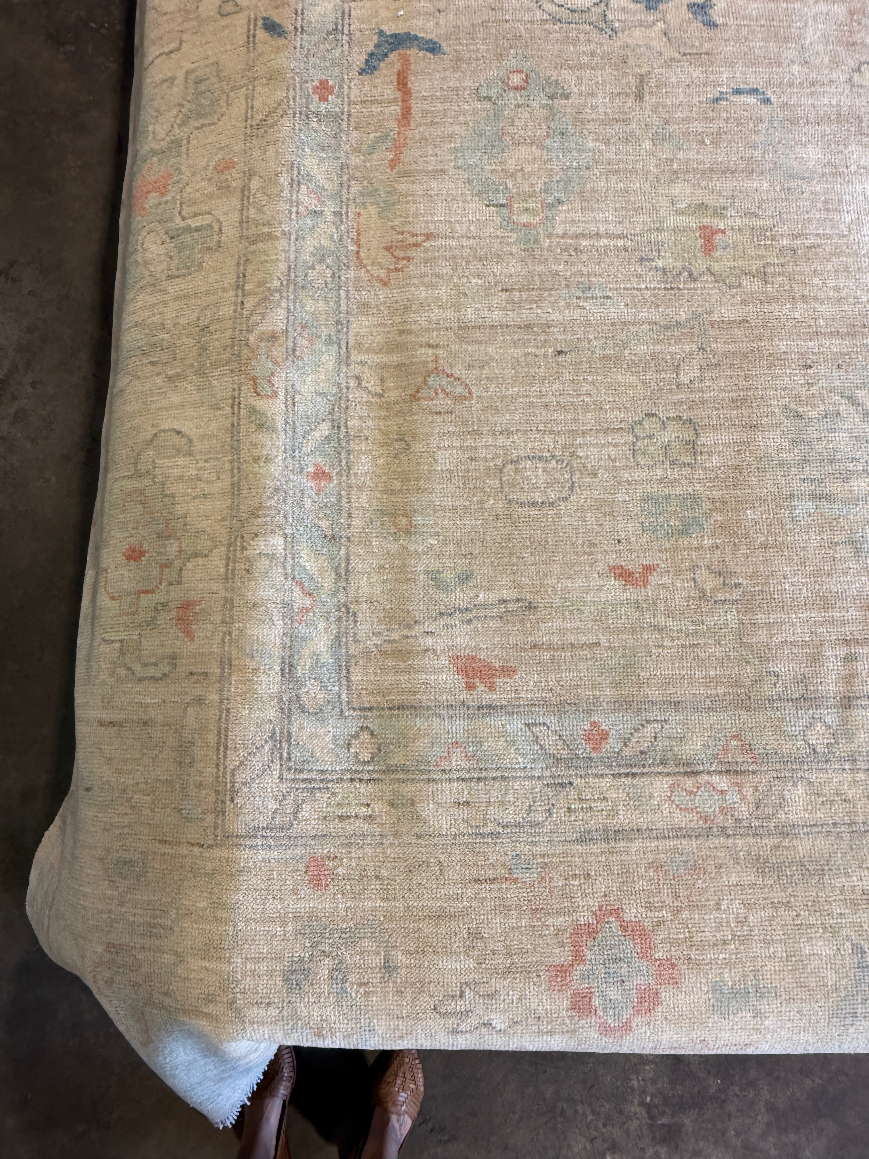 April Blair 12.2x18 COLOR Afghani Whitewashed Oushak