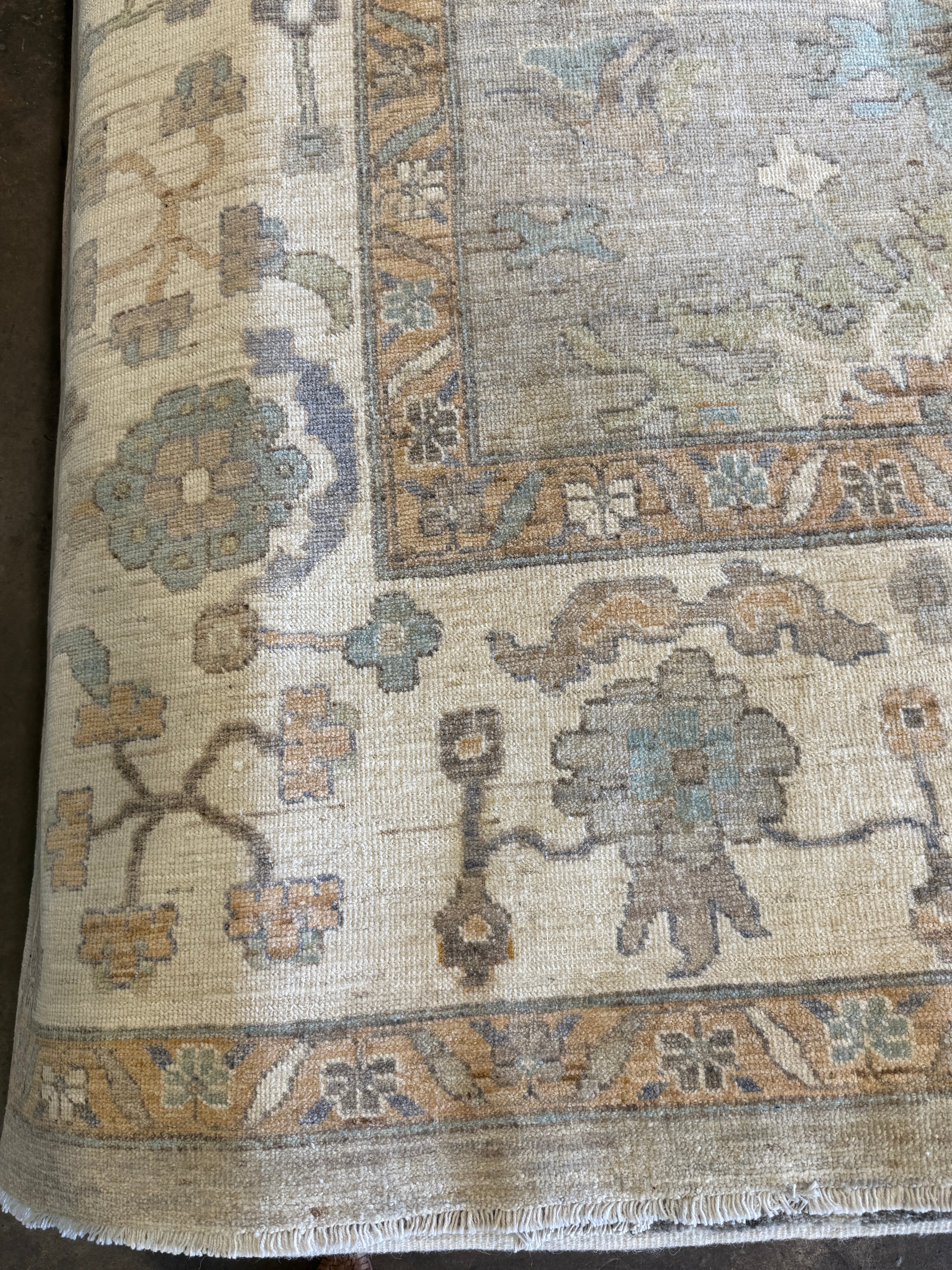 Martha Lawrie 11.7x14.8 Blue Afghani Whitewashed Oushak