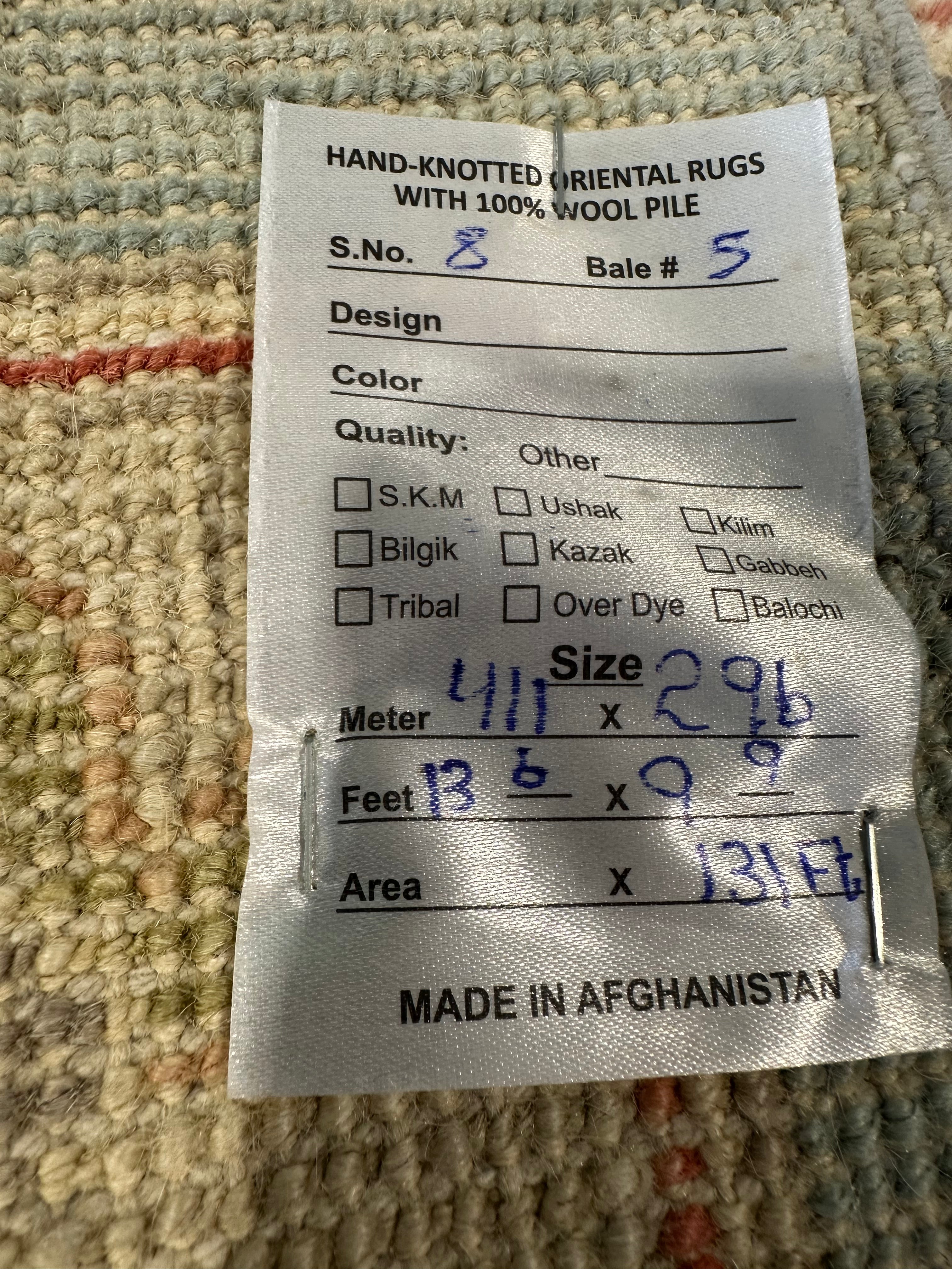 Jane Lewis 9.9x13.6 Afghani Whitewashed Oushak