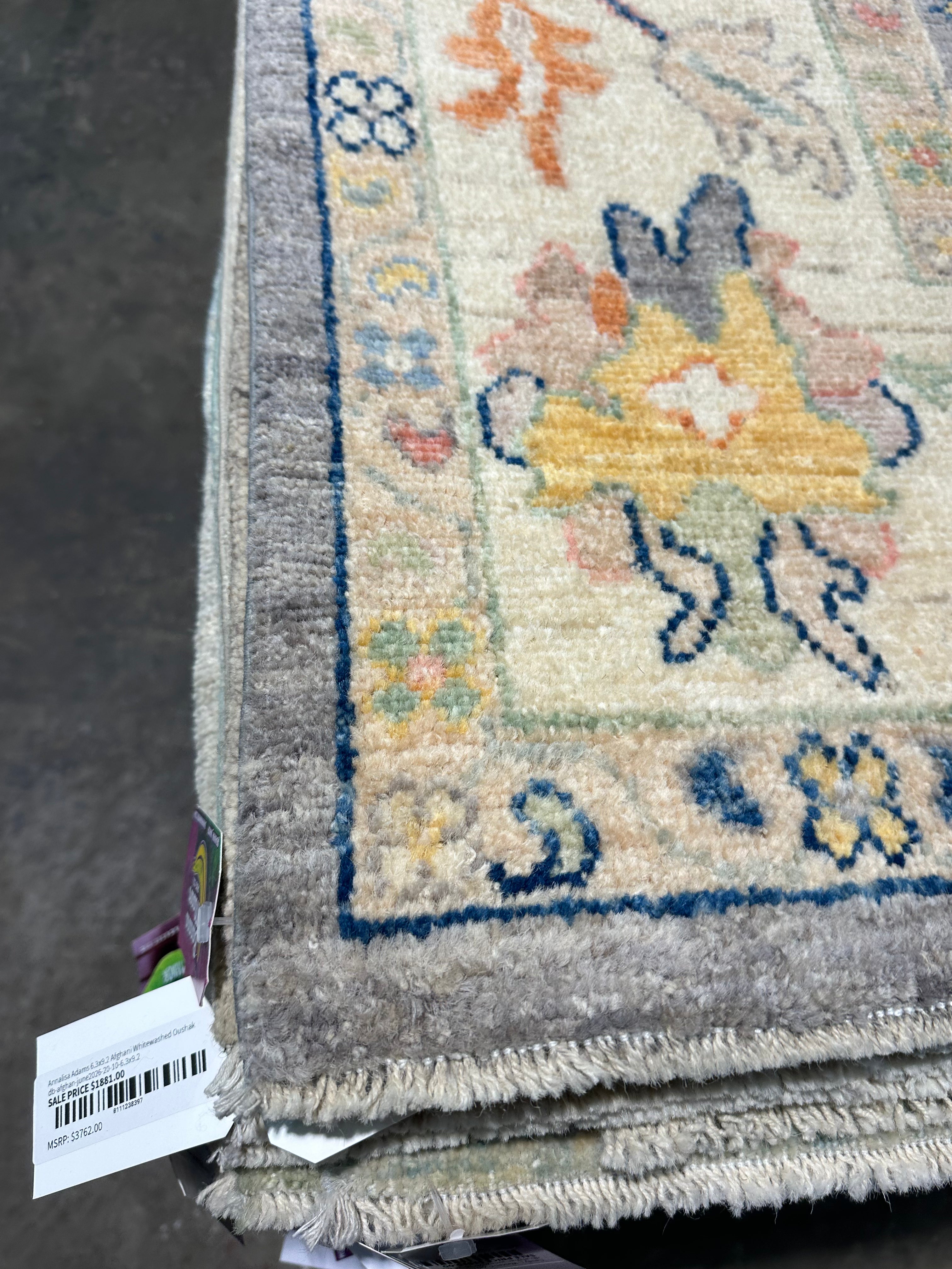 Tierra Washington 6x9 Afghani Whitewashed Oushak