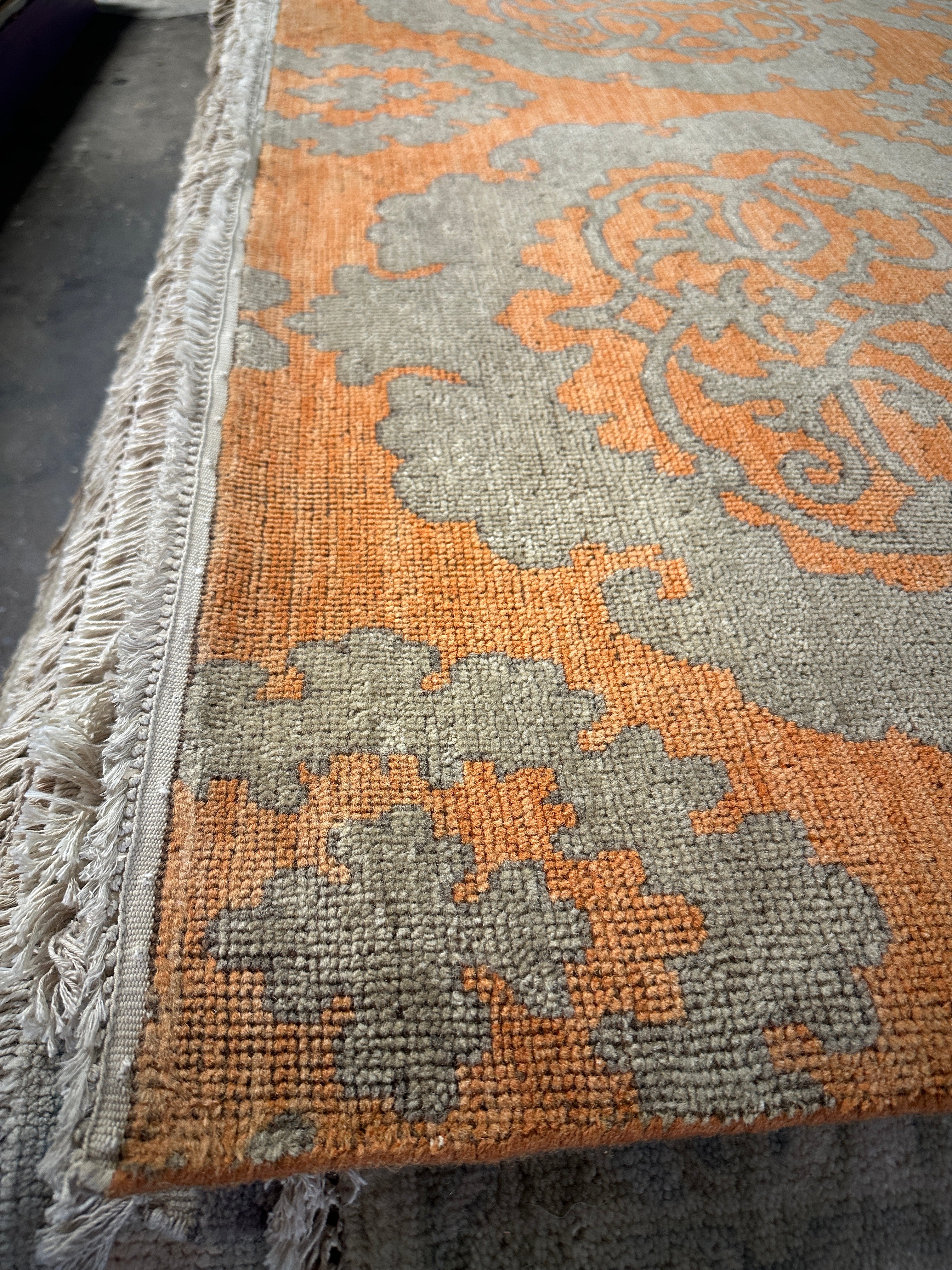 Quinn Fry 6x9 Hand-Knotted Oushak Orange