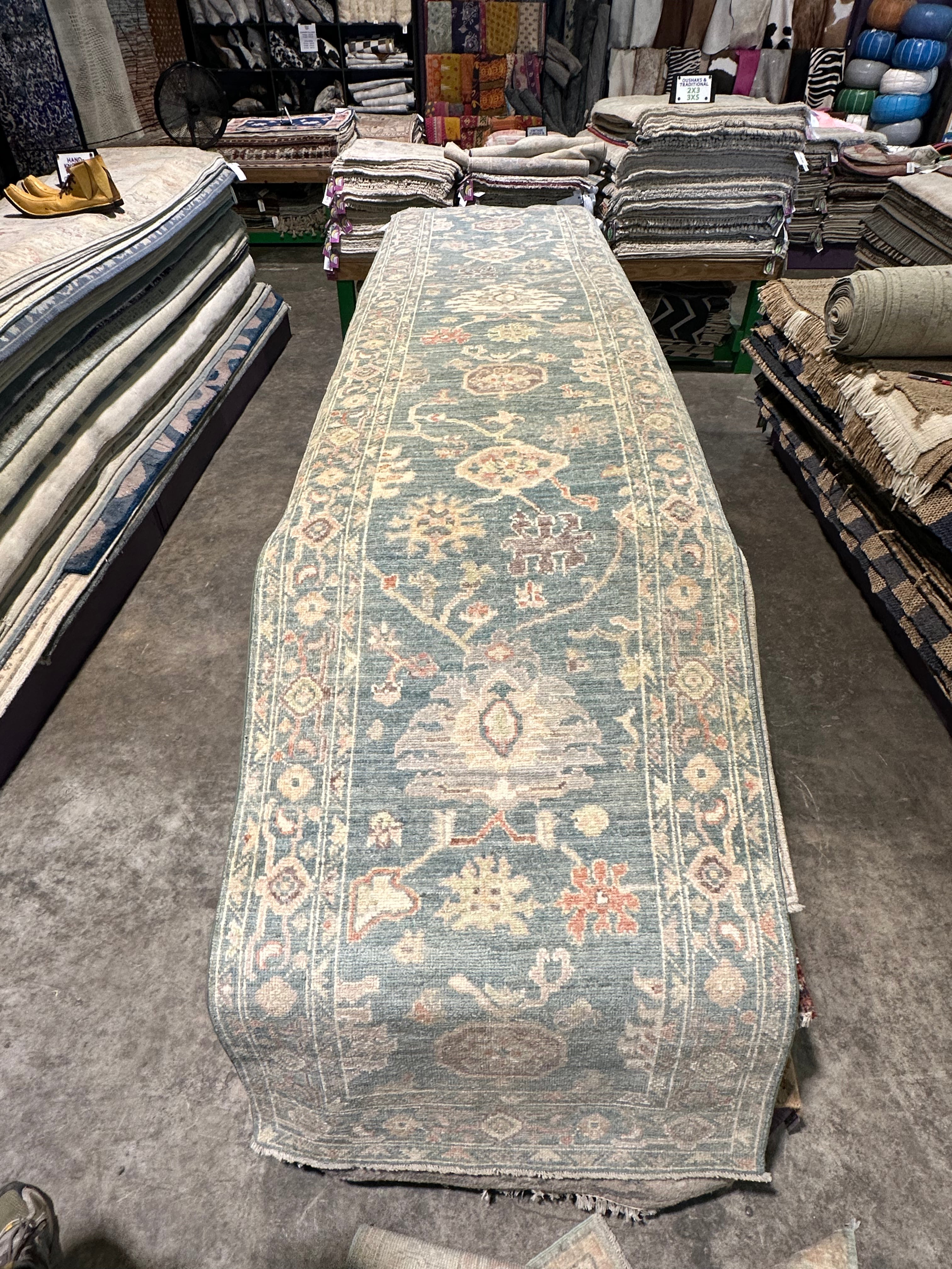 Hailey Nichol 2.10x9.11 Blue Afghani Oushak Runner