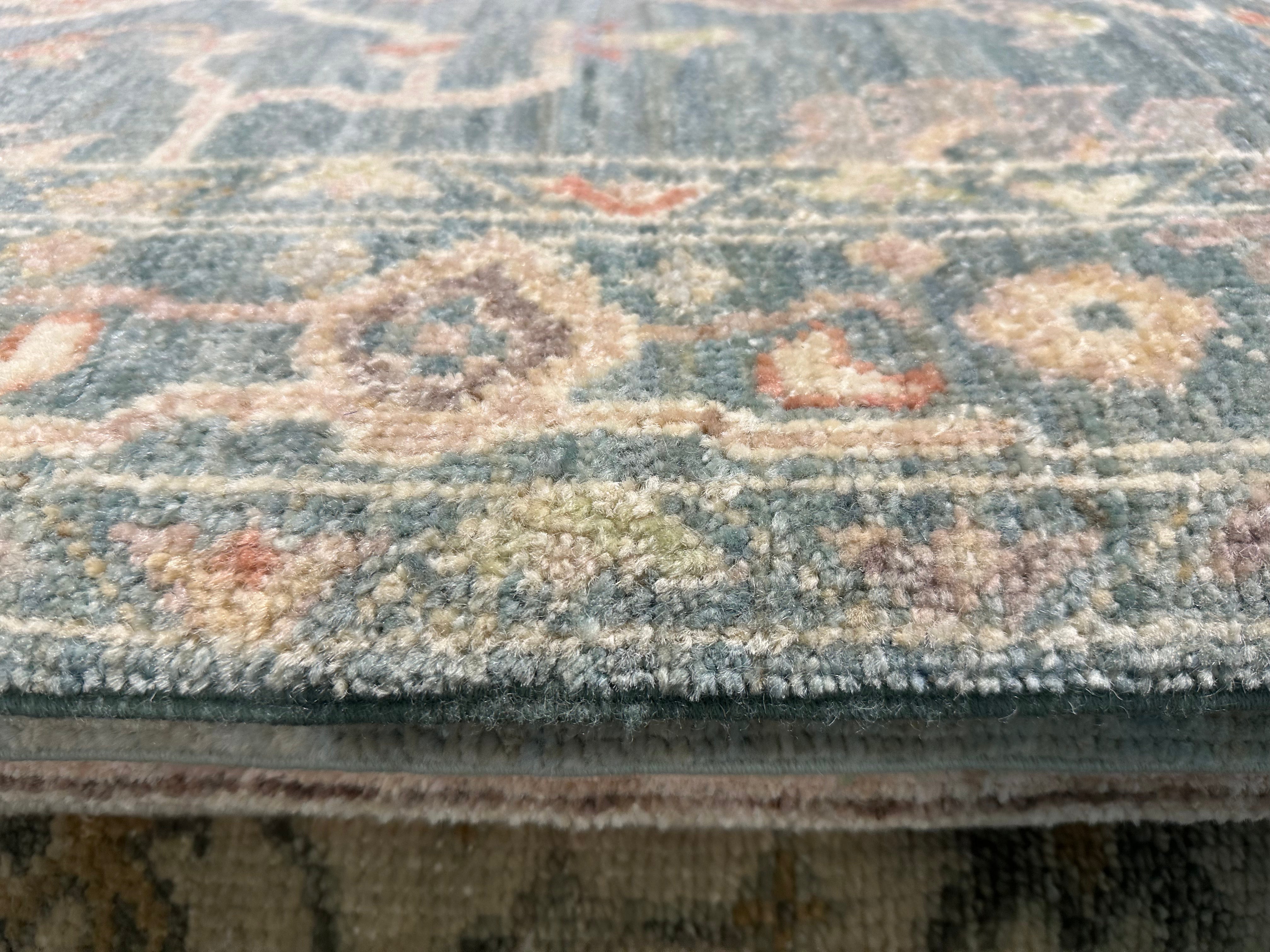 Hailey Nichol 2.10x9.11 Blue Afghani Oushak Runner