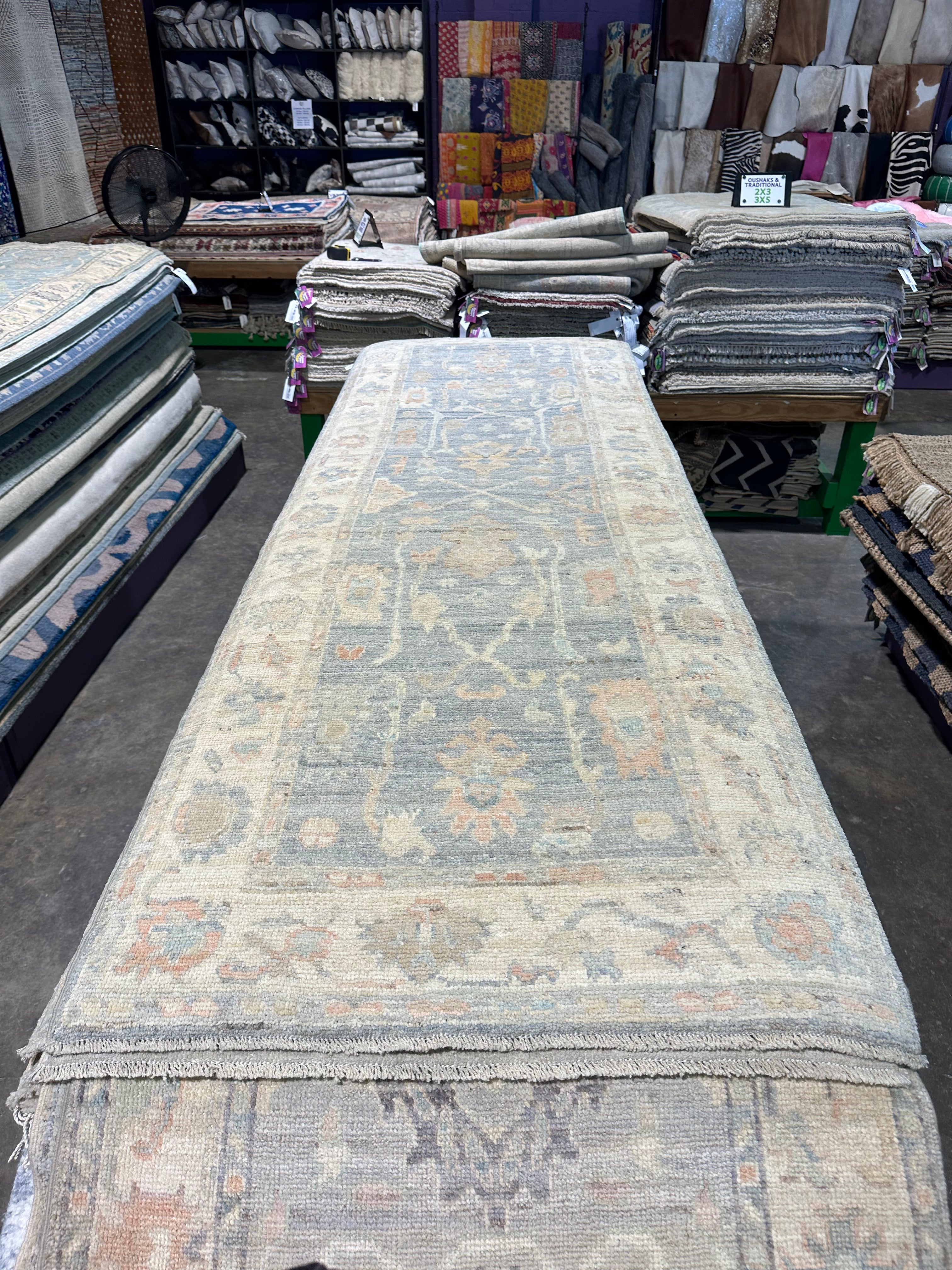 Samaire Armstrong 2.9x7.10 Afghani Whitewashed Oushak Runner