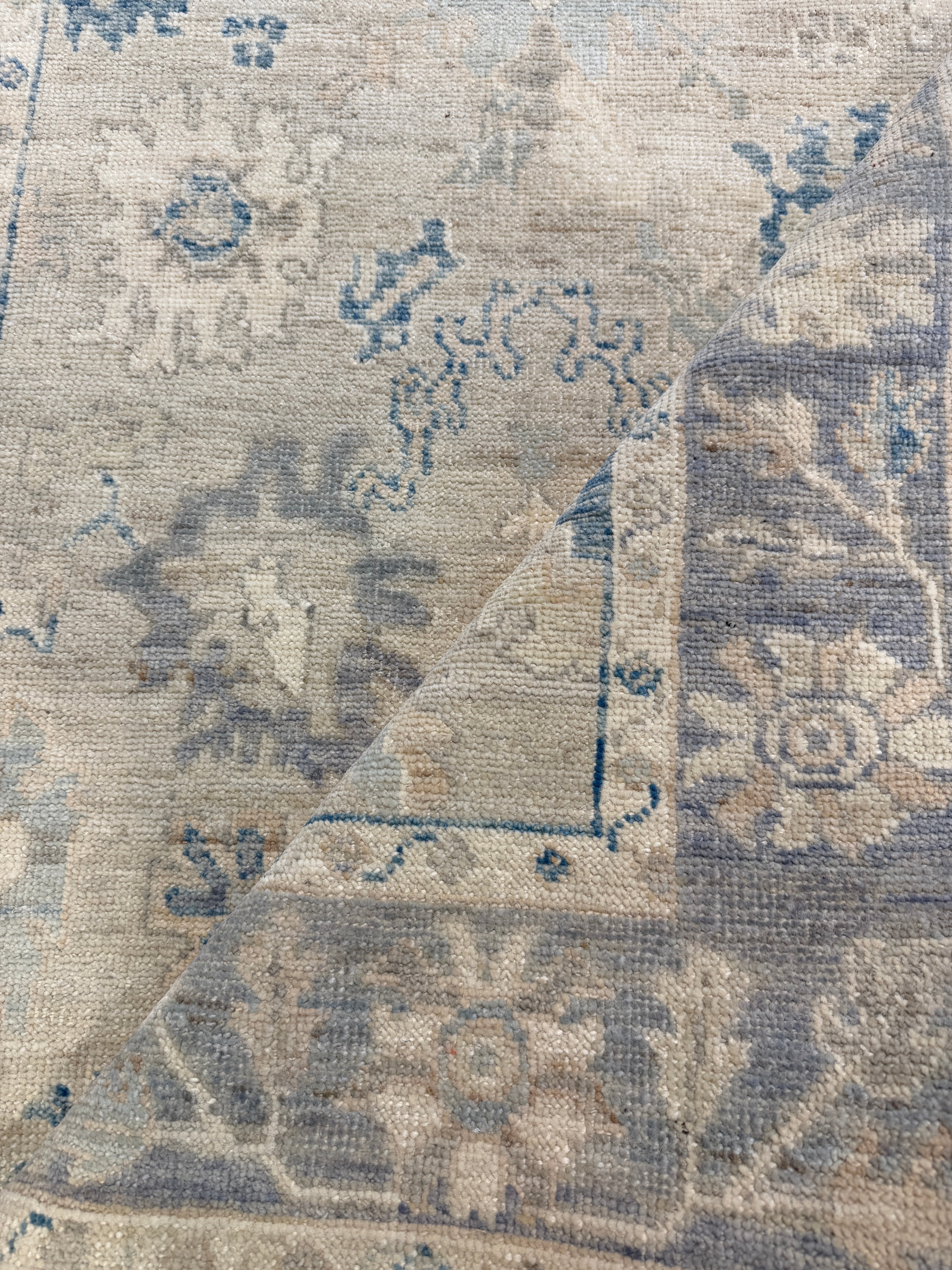 Zosia 3.8x5.6 Blue Whitewashed Afghani Oushak