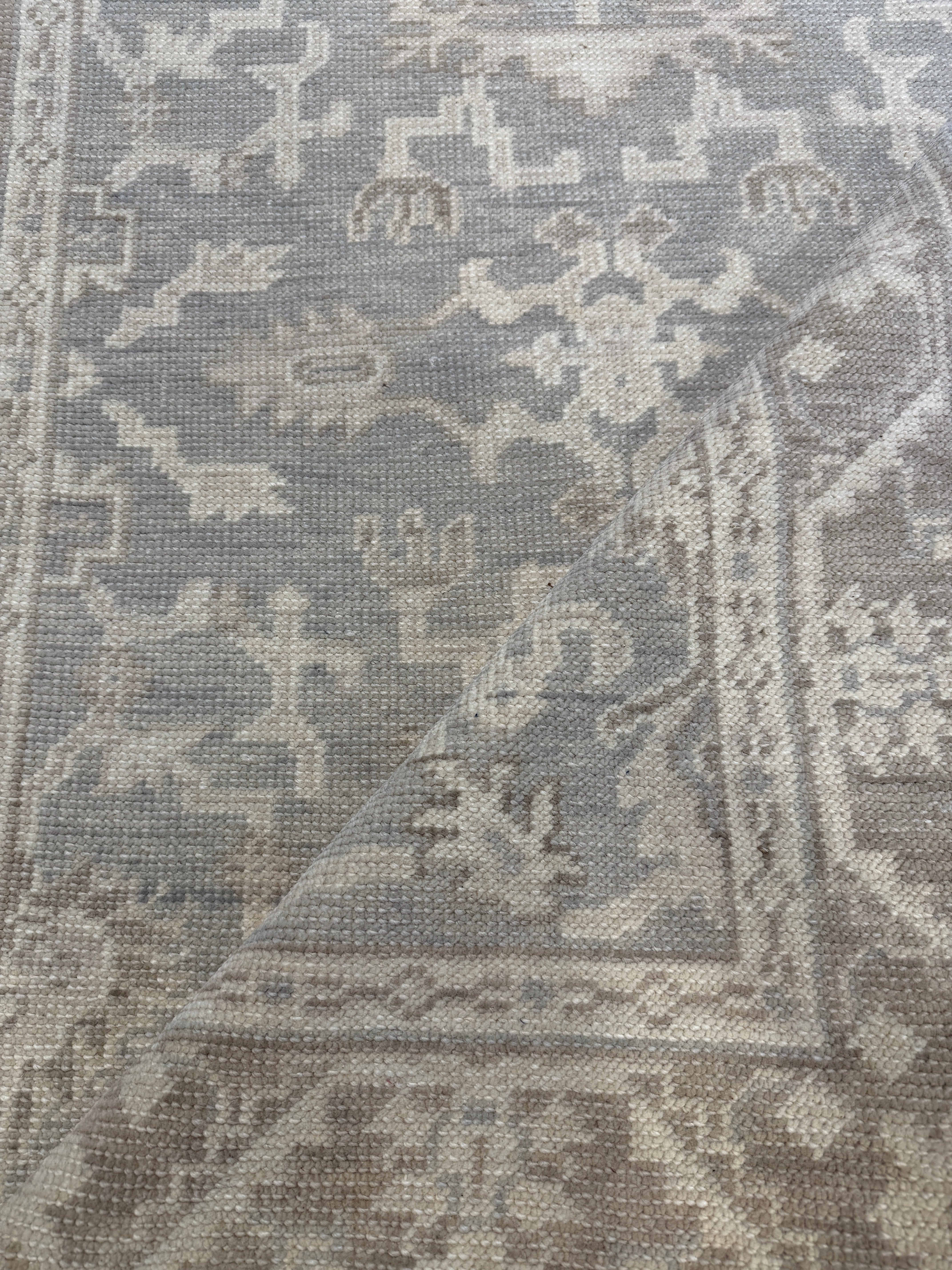Claudia Jennings 4x6 Hand-Knotted Grey & Light Rust Turkish Oushak
