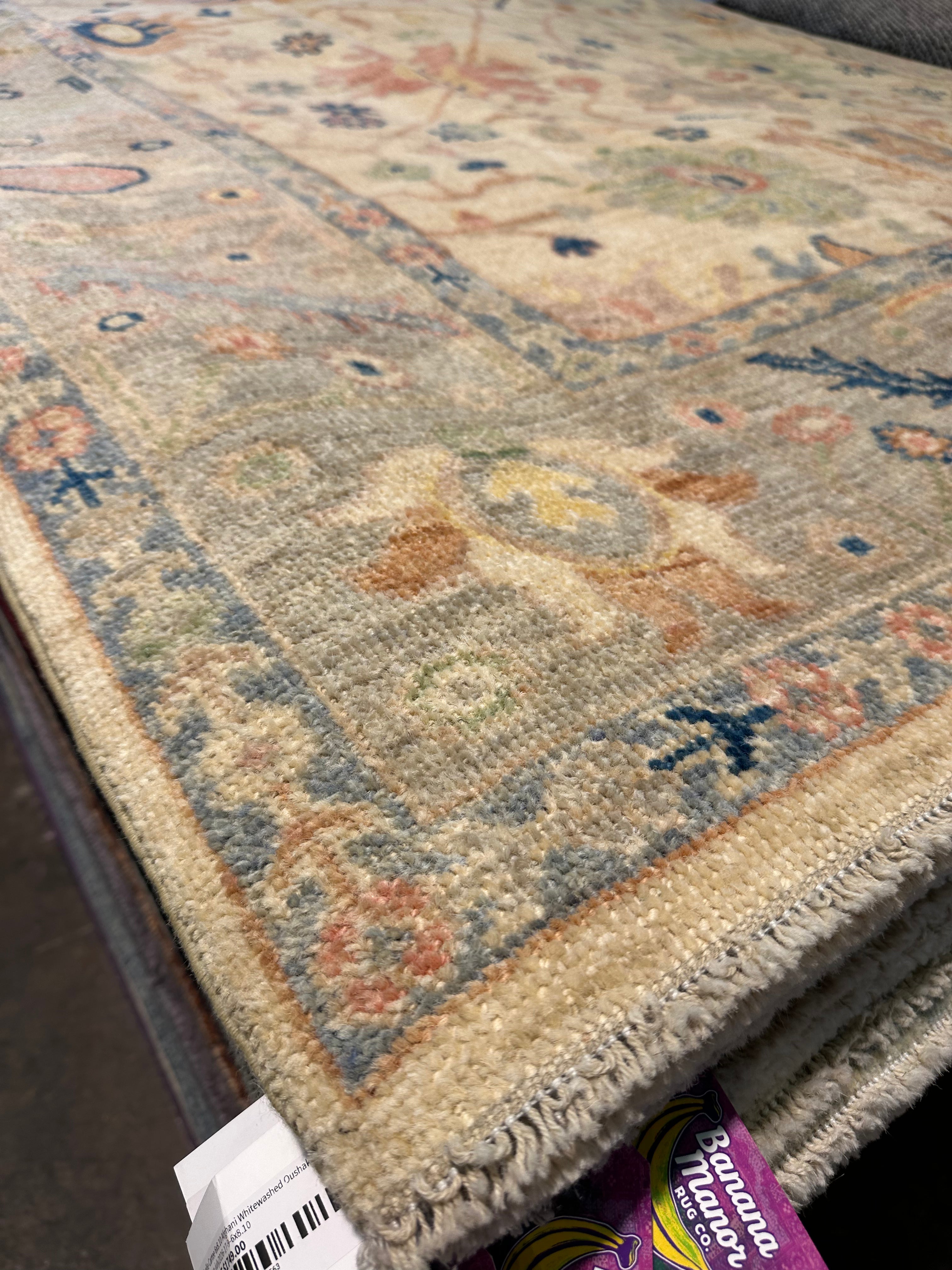 Jess Sathers 6.3x9.3 Afghani Whitewashed Oushak