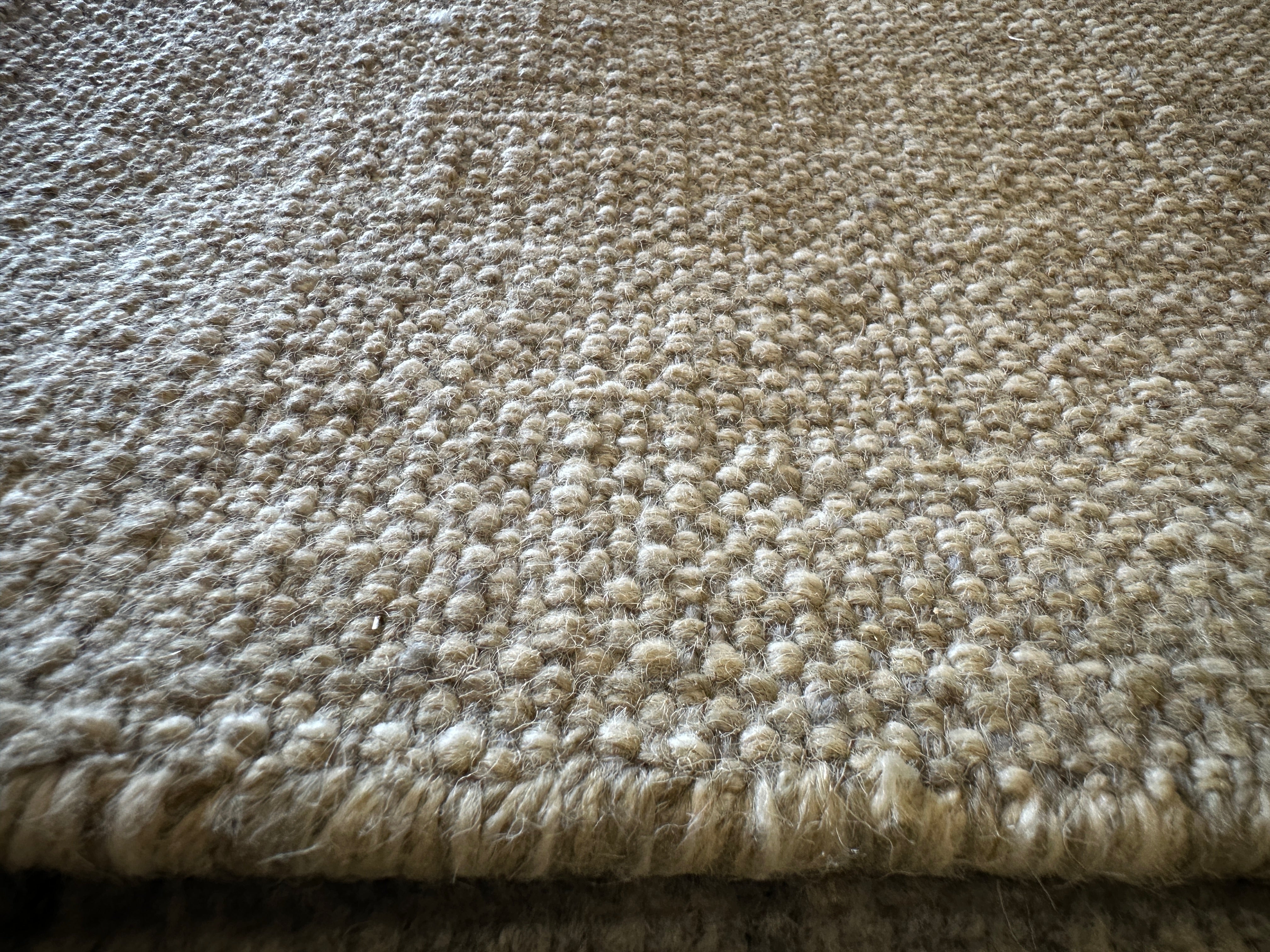 Caeser Flickerman 10x14 Hand-Woven Durrie Textured Beige