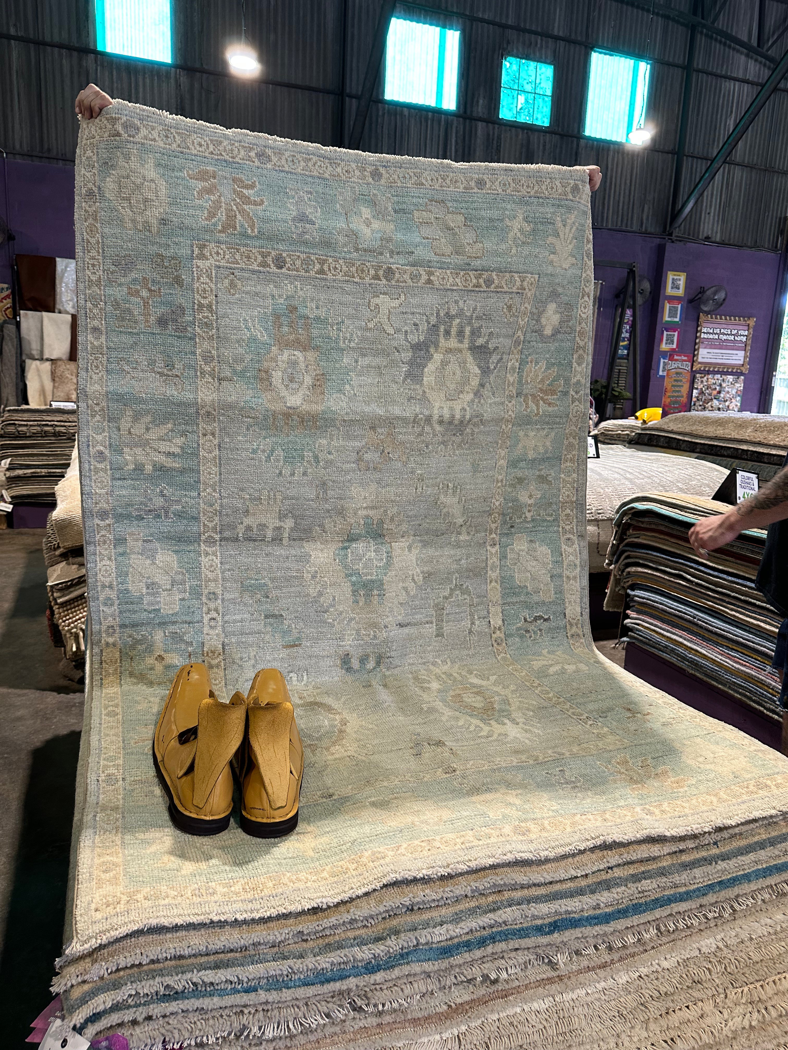 Lindsay Gardner 3.11x6.2 Afghani Whitewashed Oushak