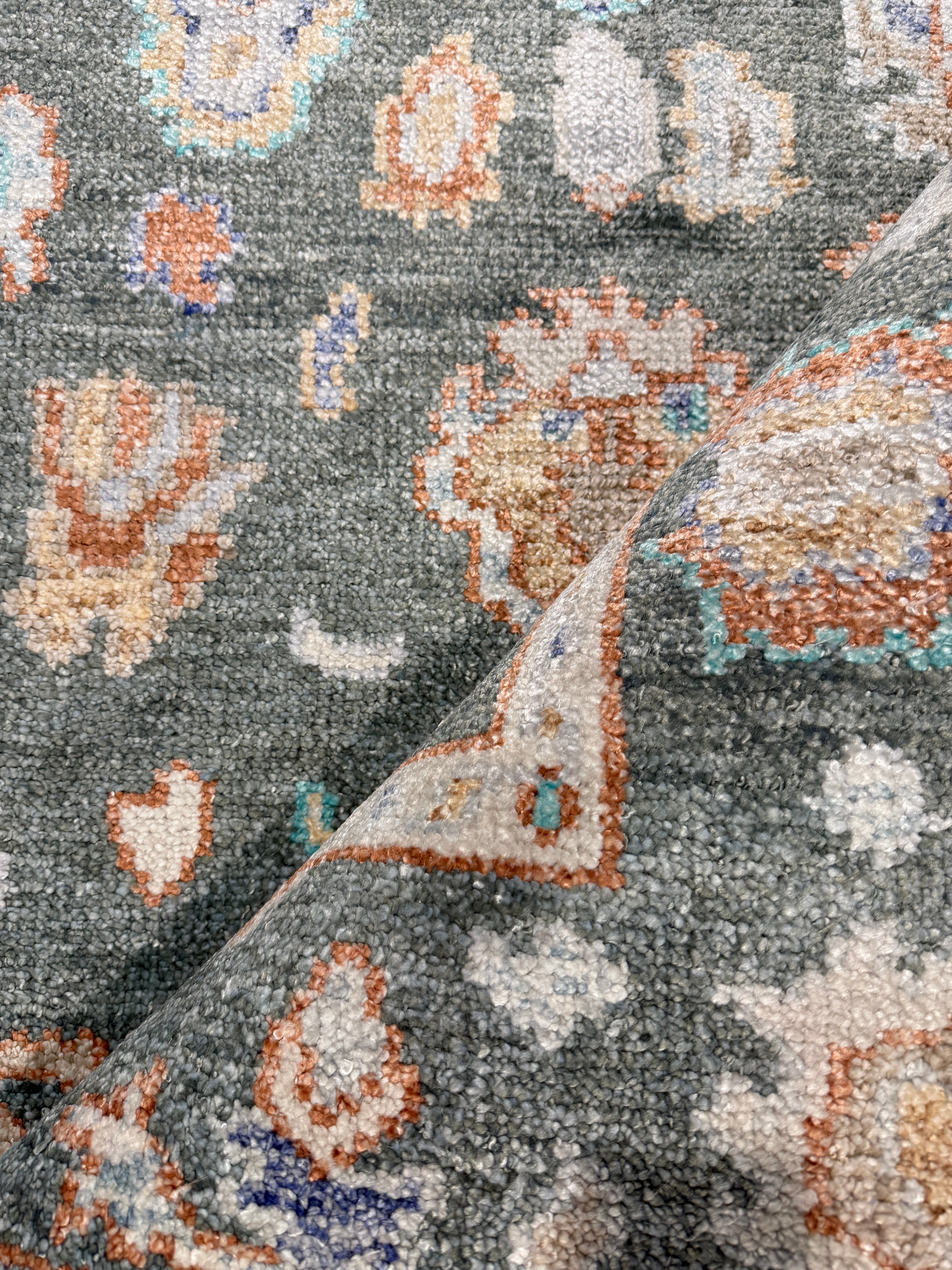 Noor 4x6 Grey Hand-Knotted Oushak