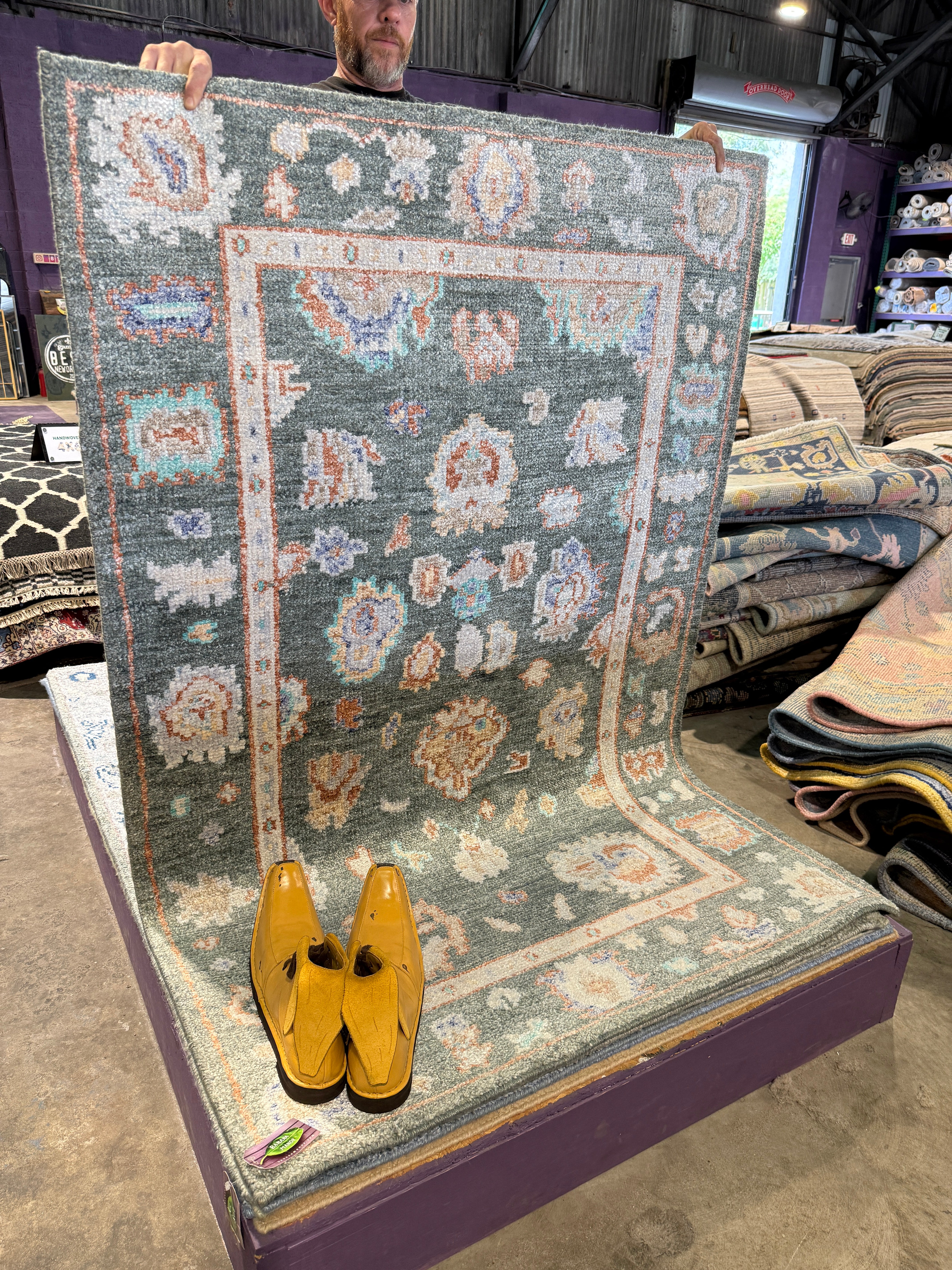 Noor 4x6 Grey Hand-Knotted Oushak