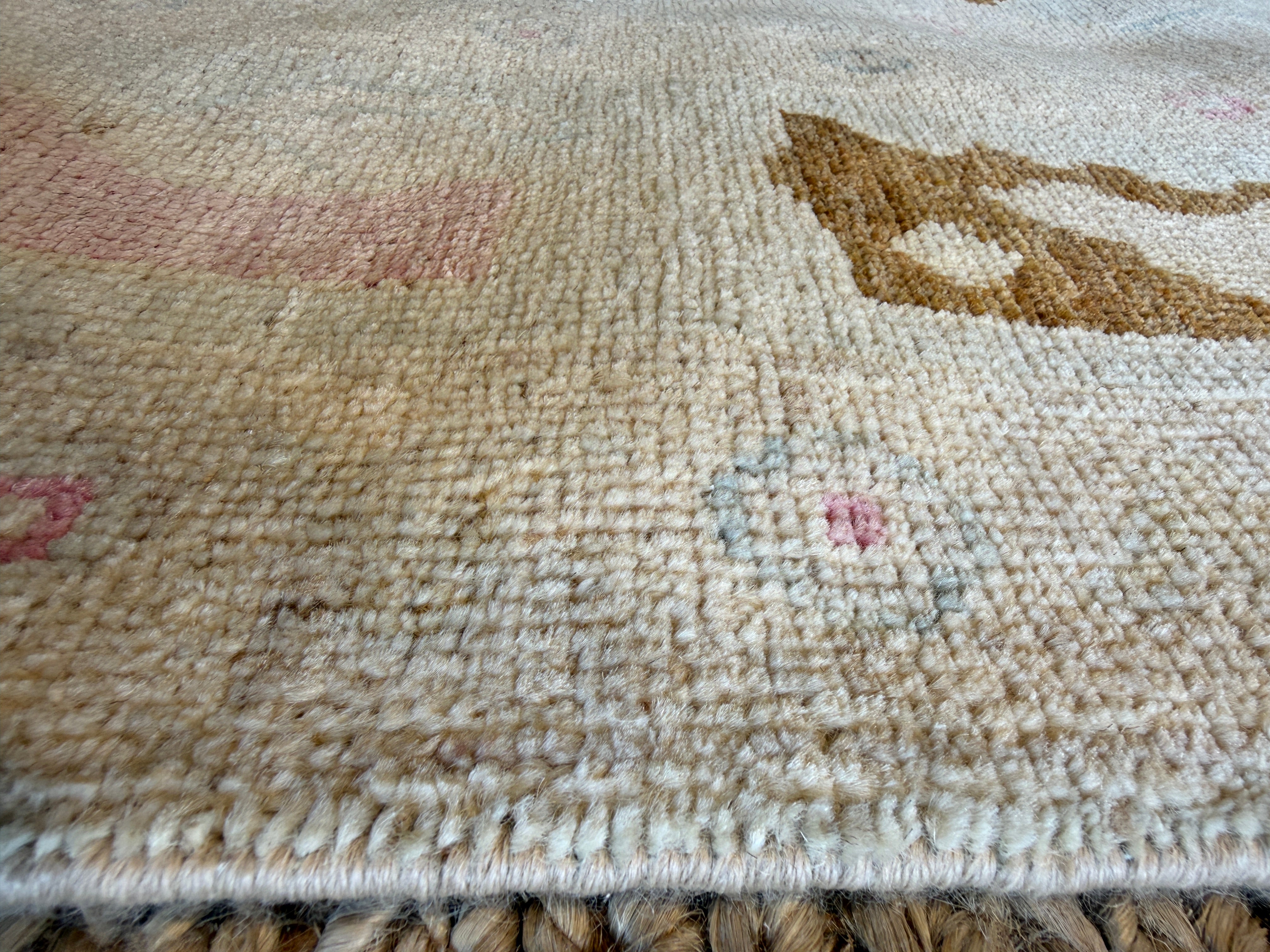 Alexandra Harkin 5.5x7.8 Blue & Pink Whitewashed Afghani Oushak Rug