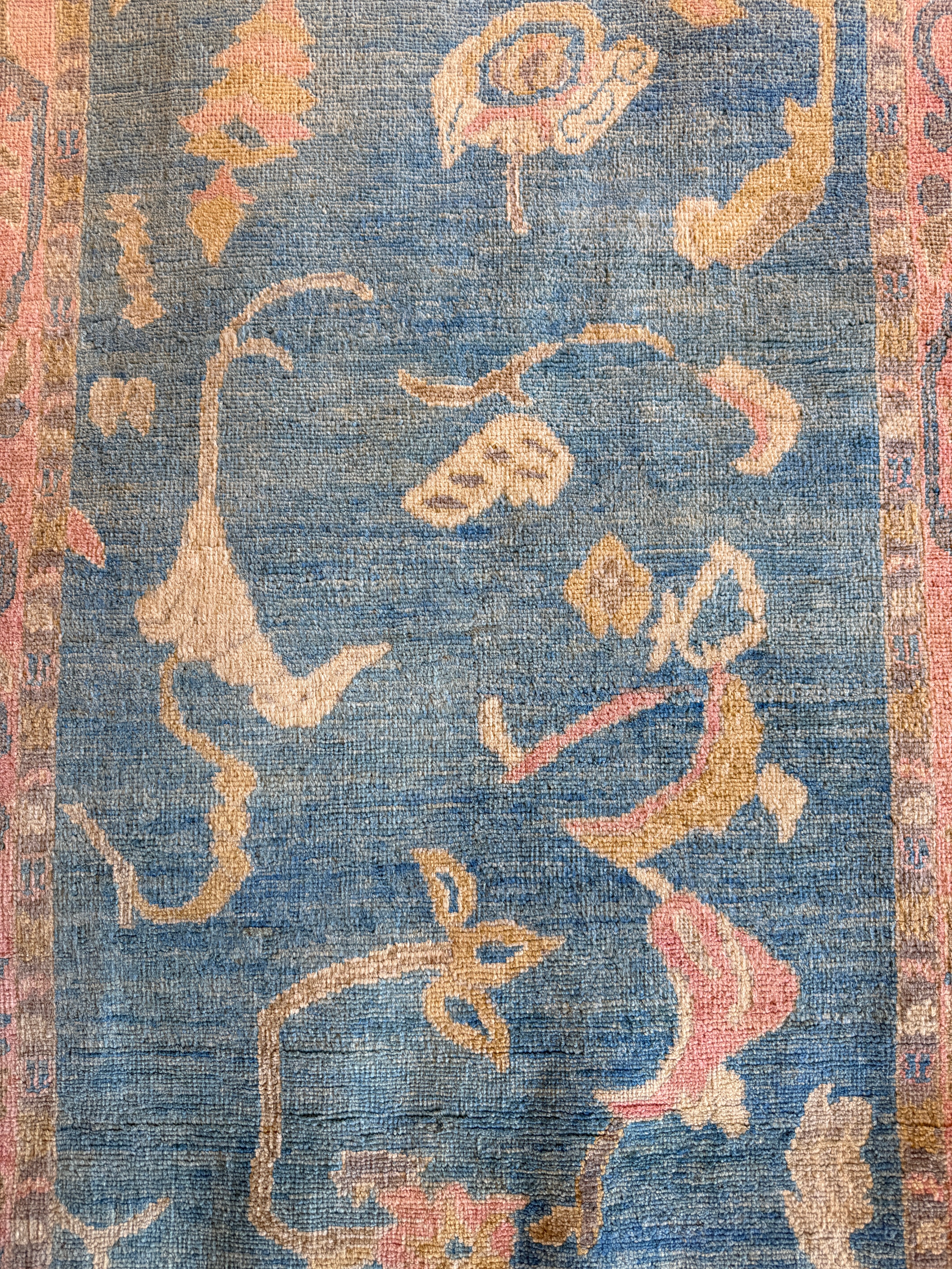 Emma 4x6.10 Blue & Pink Afghani Oushak Rug