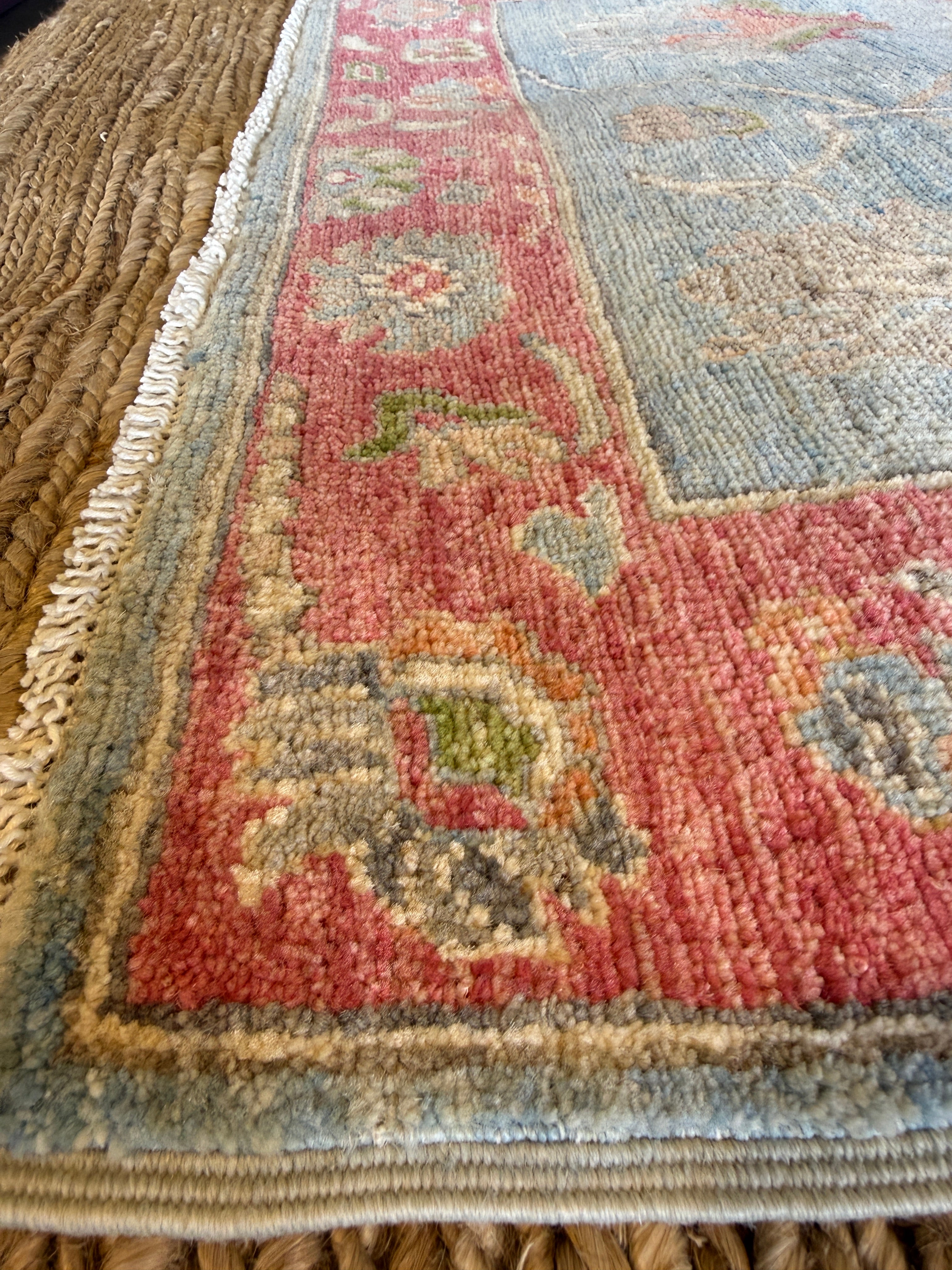 Shaeane Jimenez 3x4.10 Blue & Pink Afghani Oushak Rug