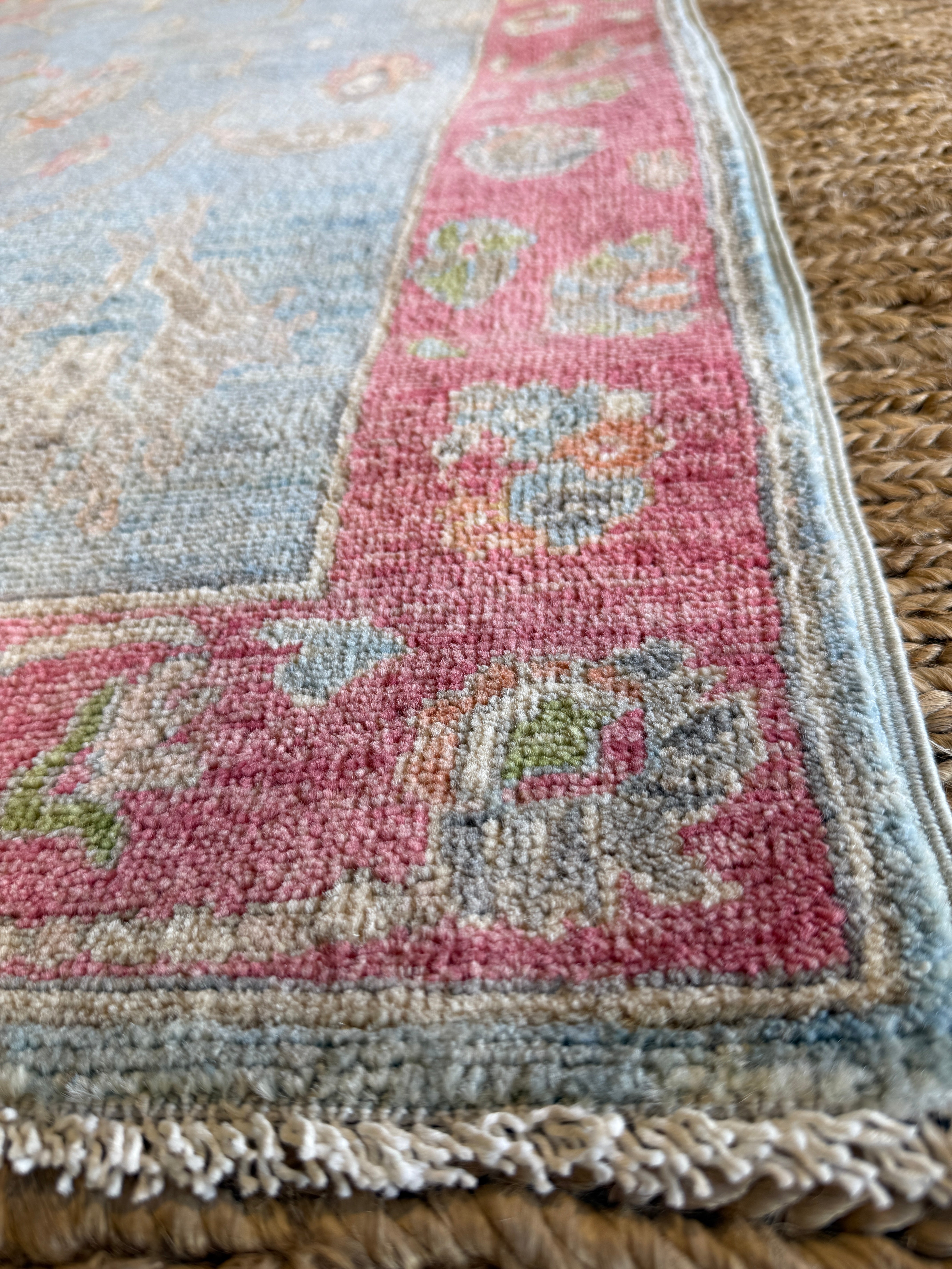 Shaeane Jimenez 3x4.10 Blue & Pink Afghani Oushak Rug