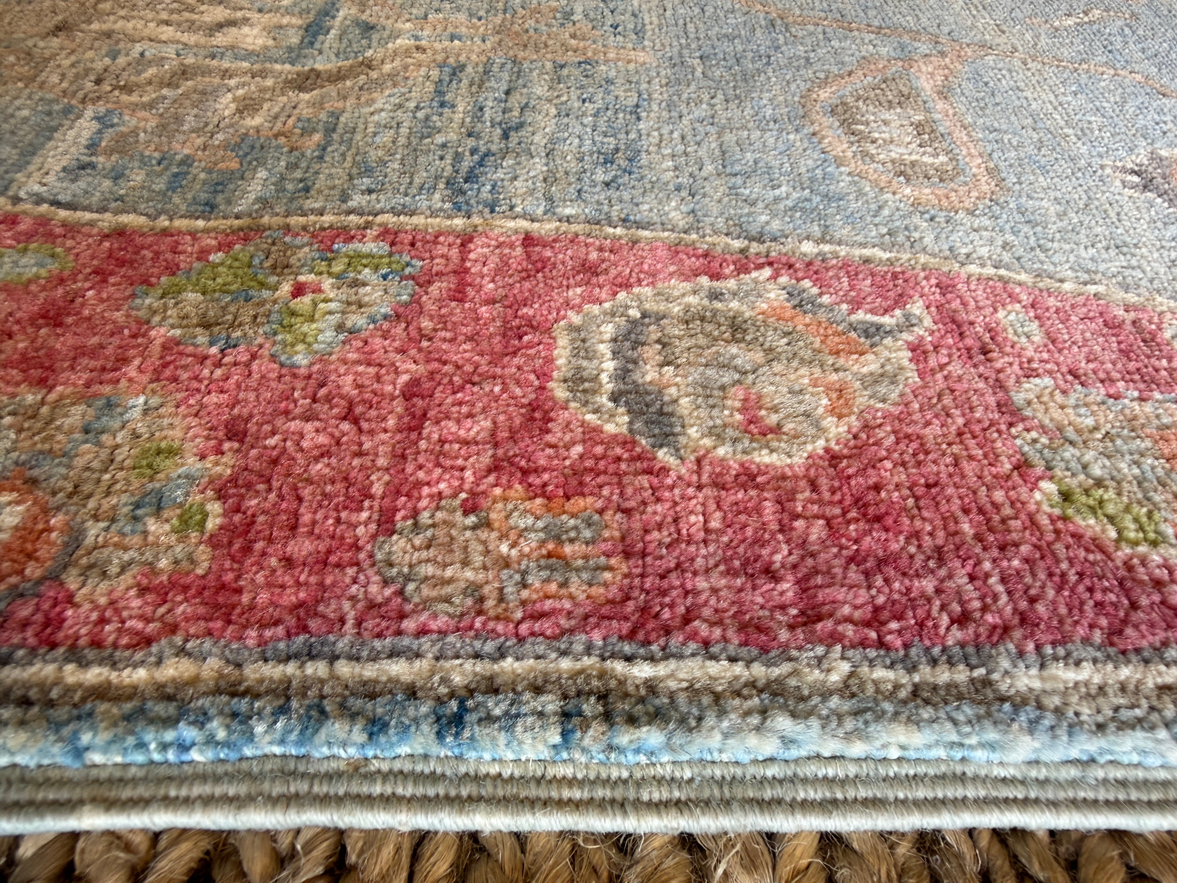 Shaeane Jimenez 3x4.10 Blue & Pink Afghani Oushak Rug